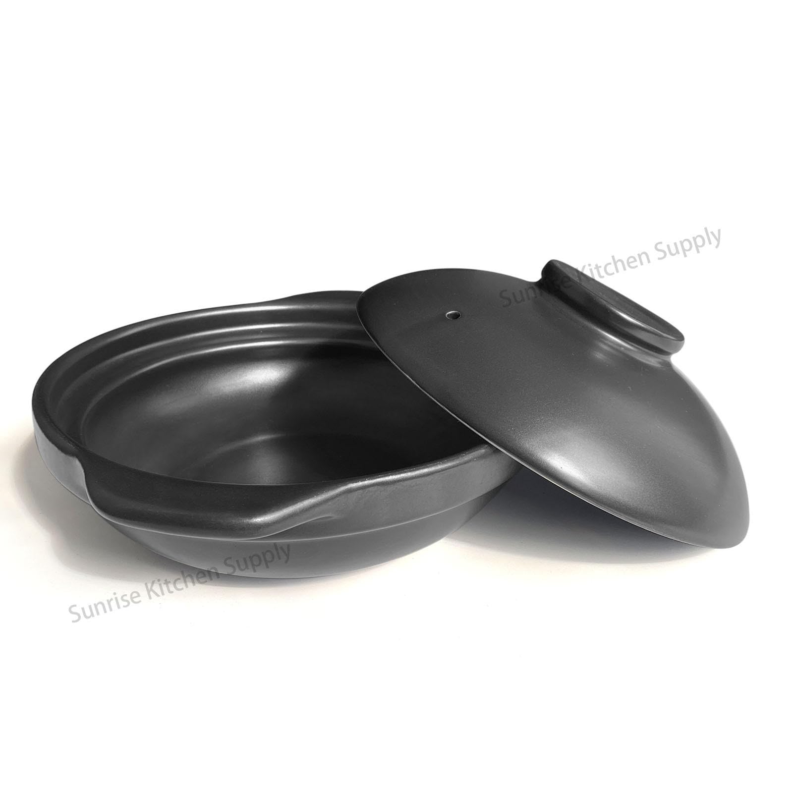Premium Black Clay Casserole Pot (28 oz) – Durable Stoneware for Slow Cooking, Baking & Serving – Ideal for Soups, Stews, and Oven-to-Table Meals