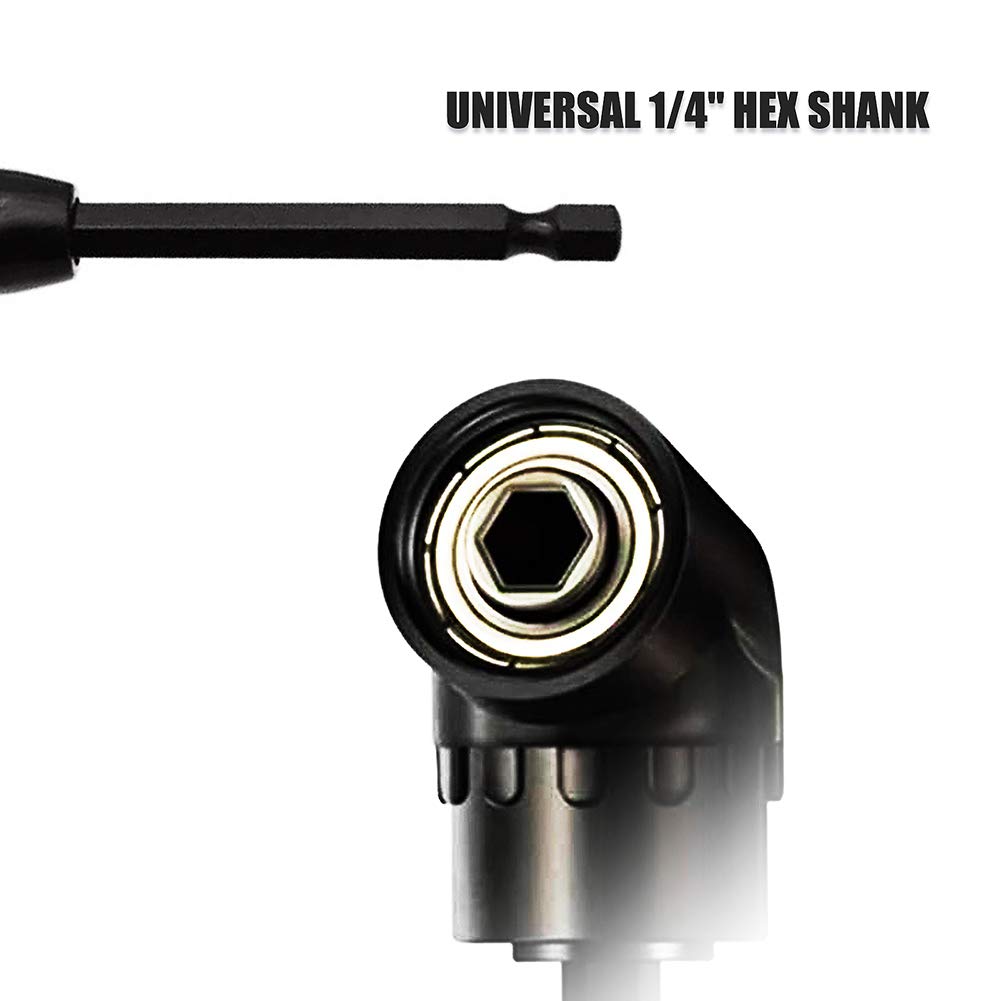 Flexible Drill Bit Extension + 105° Right Angle Drill Attachment - 14