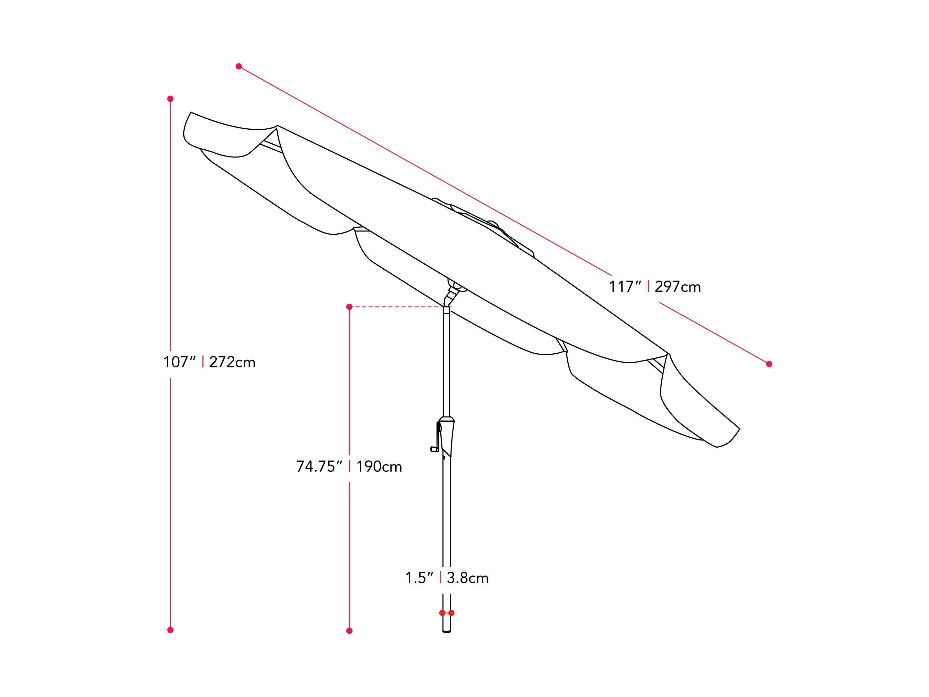 10ft Round Warm White Patio Umbrella - Outdoor Cantilever Umbrella for Poolside, Garden, and Backyard Relaxation