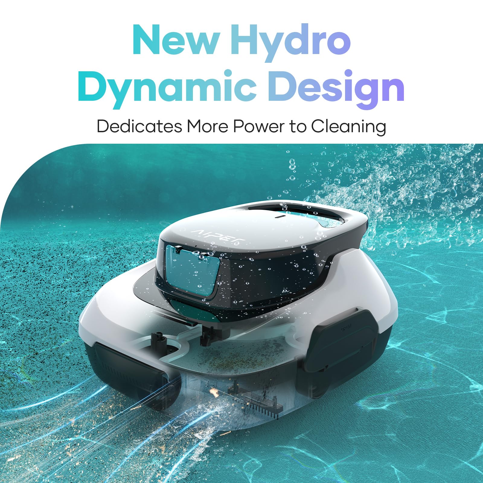 AIPER Cordless Robotic Pool Cleaner - Automatic Pool Vacuum with Self-Parking, 90-Min Runtime, for Above Ground Pools Up to 860 Sq.ft (40 Feet) - Dark White - Perfect for Weekly Pool Maintenance and Debris Removal