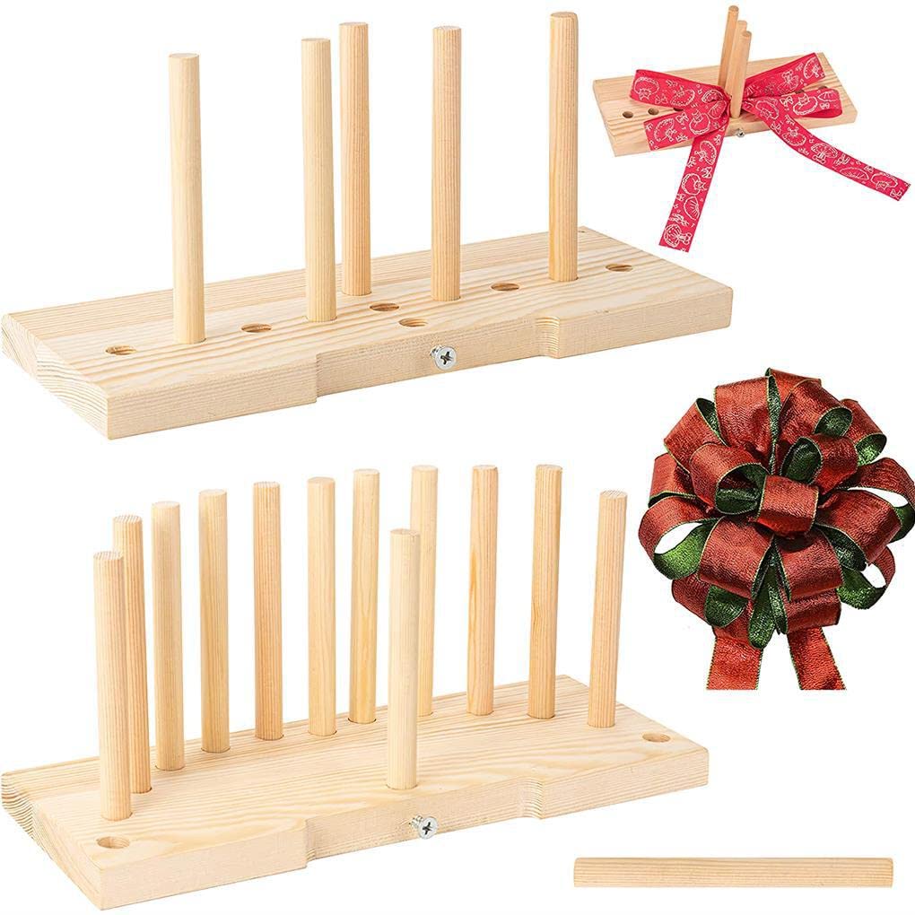 IEEDFJKK Double-Sided Wooden Bow Maker Tool - DIY Ribbon Wrapping & Decoration Assistant for Gift Wrapping, Crafts, Wedding, Christmas & Party Decorations