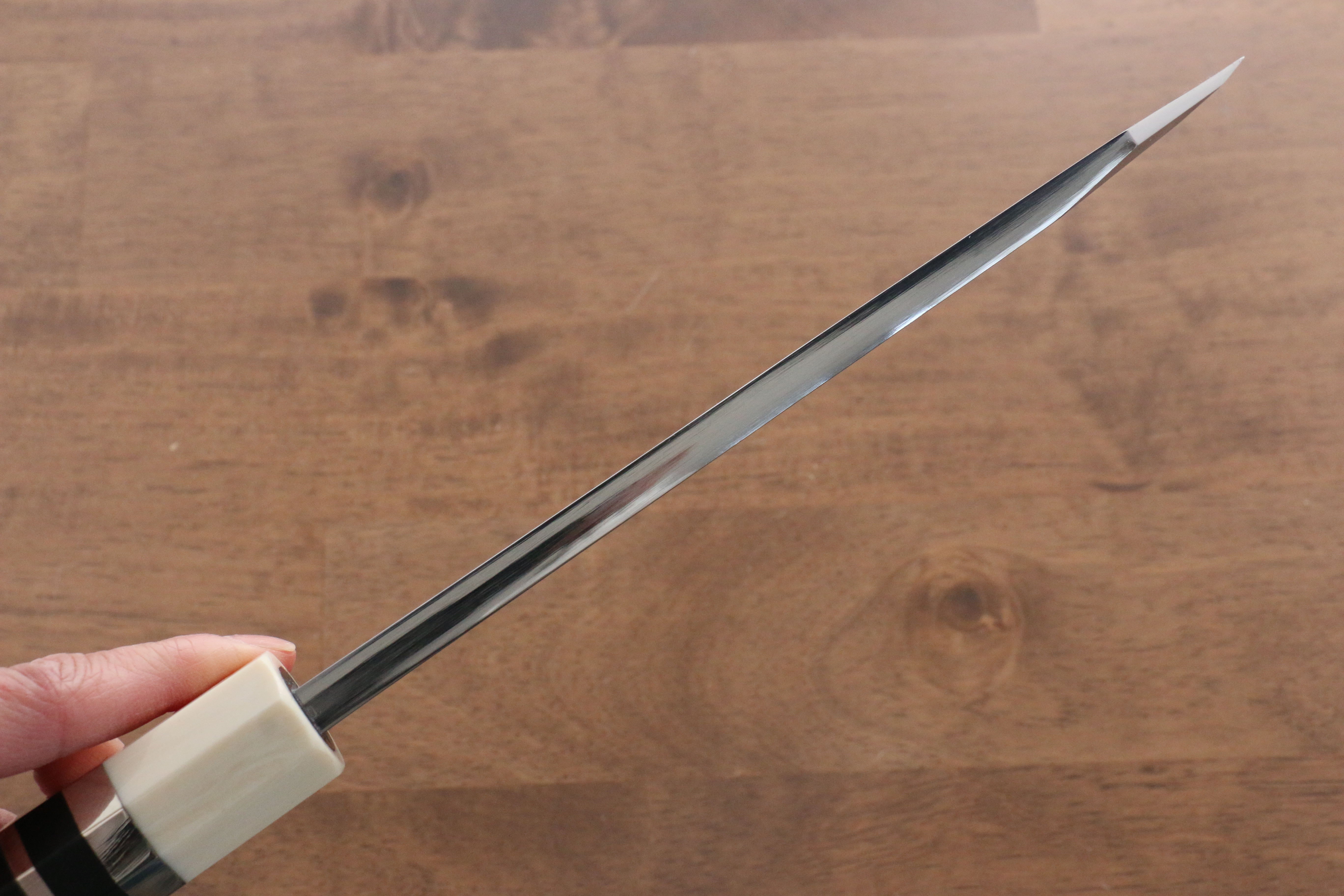 Premium Jikko Shiko Blue Steel Kiritsuke Deba Knife 180mm - Japanese Chef Knife with Ebony Wood Handle & Double Ring Design - Perfect for Sushi, Fish Filleting & Precision Cutting