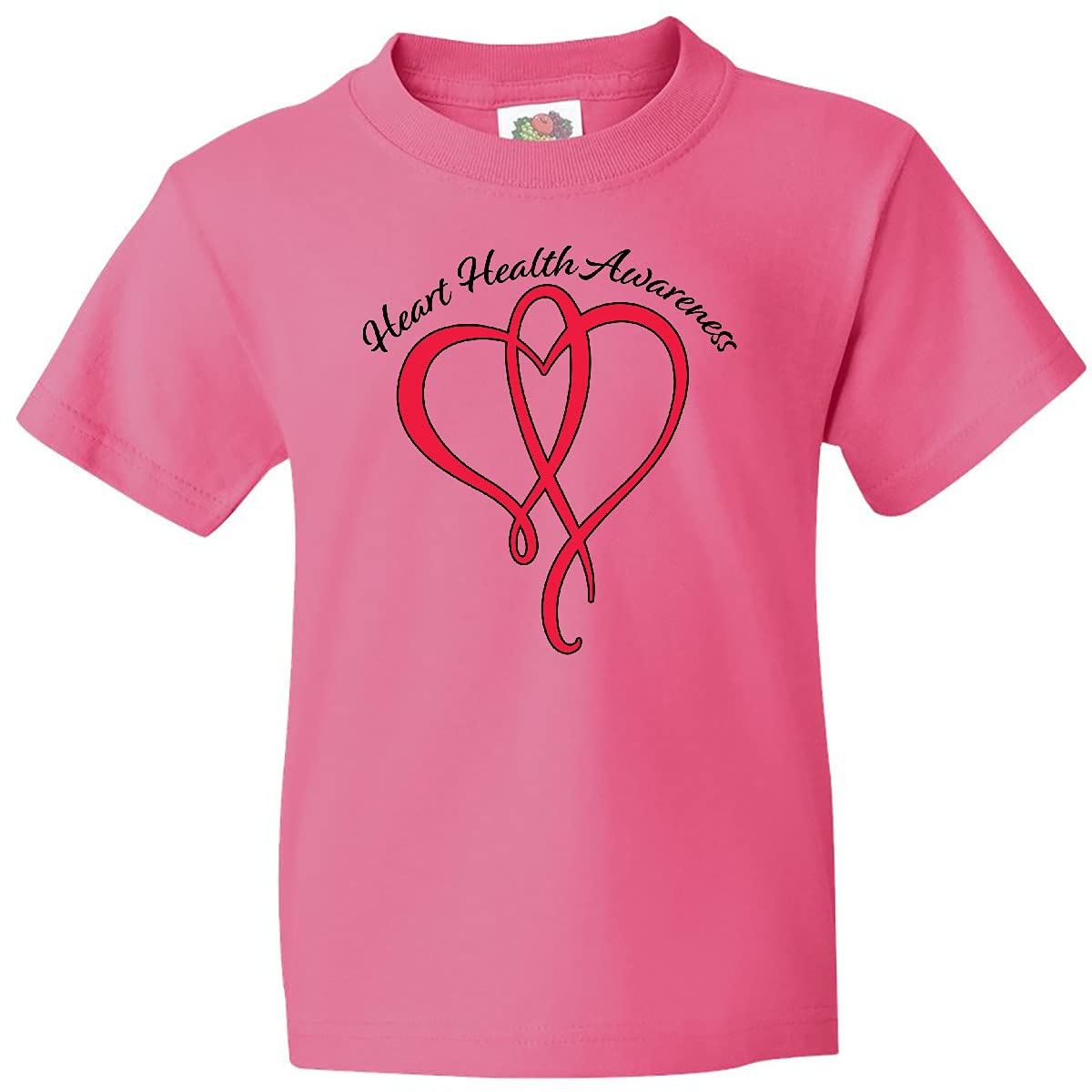 Inktastic Heart Health Awareness Red Heart Ribbon Youth T-Shirt - Support Heart Health with Stylish Ribbon Design for Kids & Teens