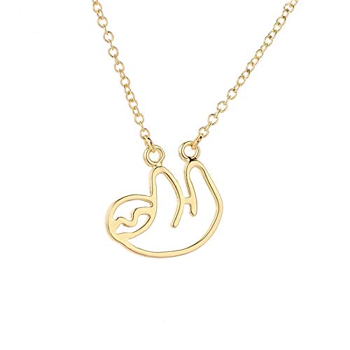 Stylish Sloth Charm Necklace - Gold & Silver Pendant Jewelry for Gifts