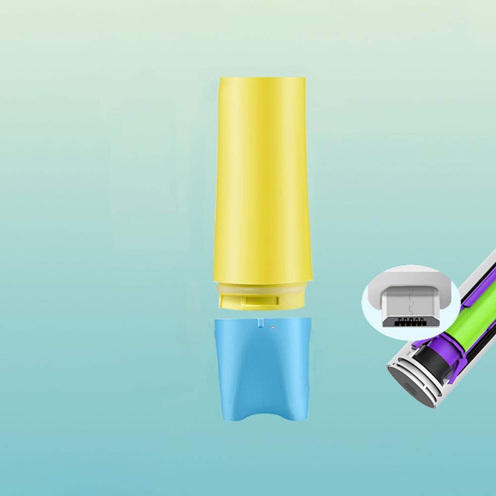 Kids Electric Toothbrush - USB Rechargeable with Smart Timer & 3 Brushing Modes for Boys & Girls Ages 3-12 | Soft Bristles for Gentle Cleaning | Perfect for Home & Travel Use (Yellow, Pack of 2)