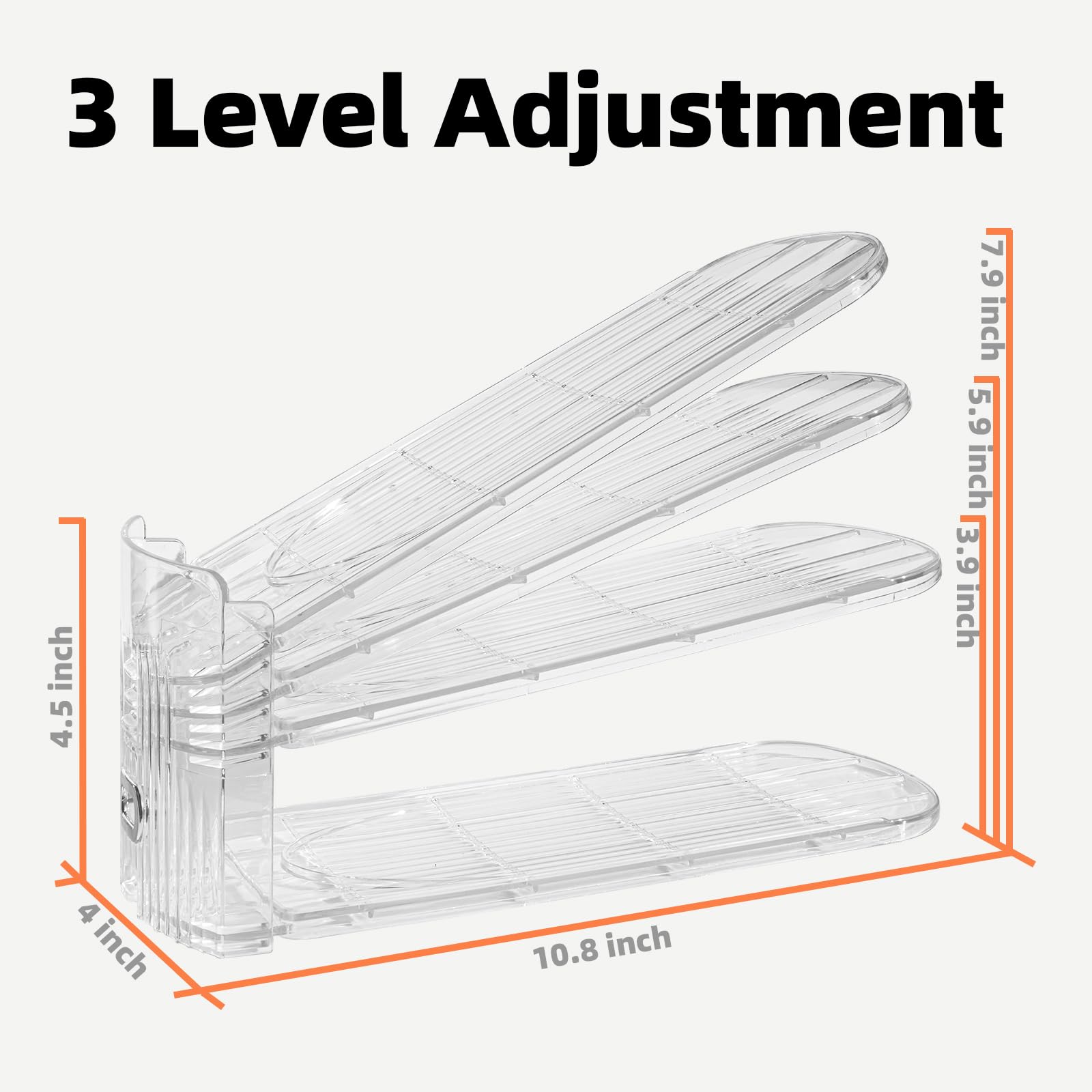 12PCS Adjustable Double Layer Shoe Rack Organizer - Space Saving Transparent Shoe Storage for Closet & Entryway - Stackable Shoe Holder for Sneakers, Heels & Boots