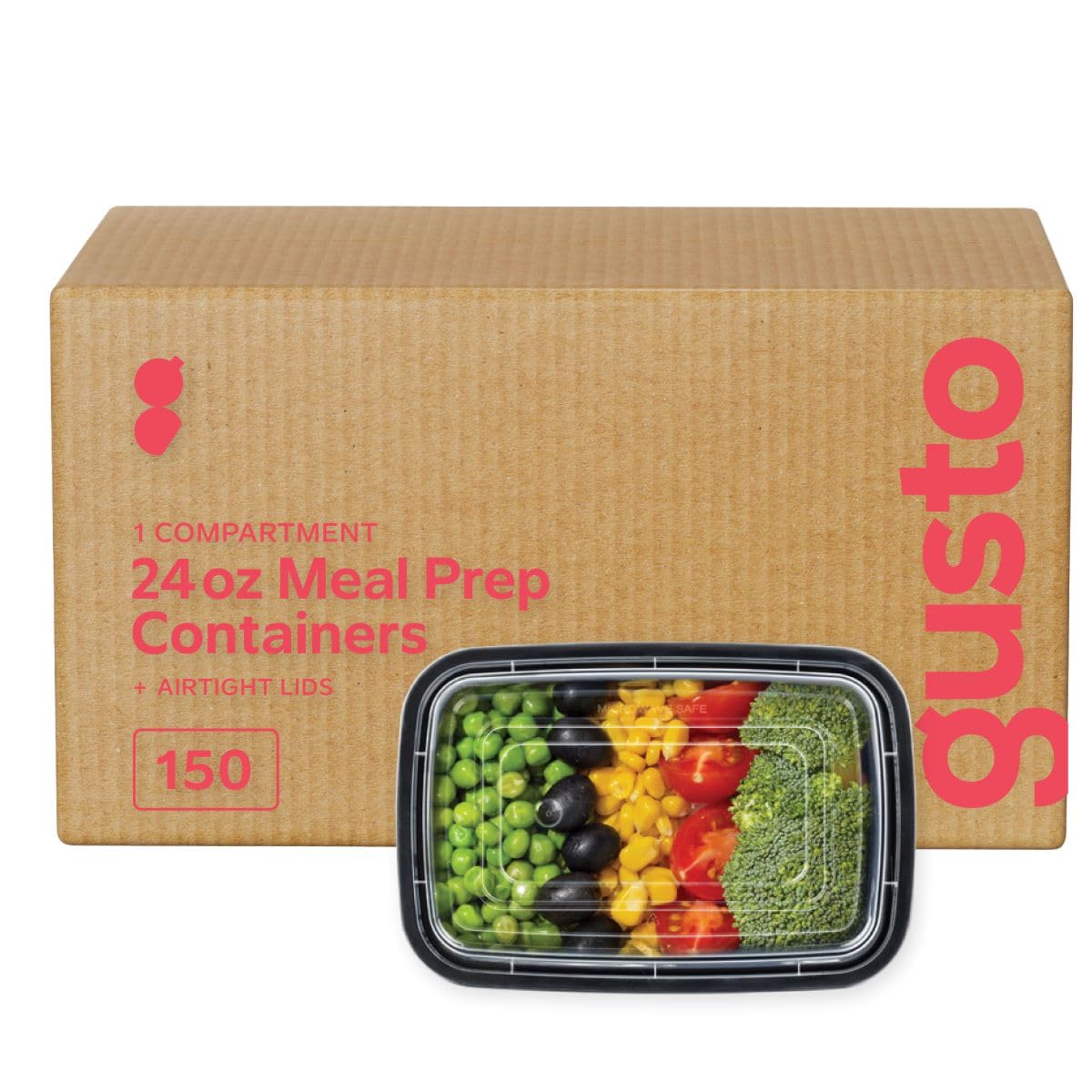 150-Pack 24 oz Reusable Meal Prep Containers with Lids - BPA-Free, Microwave & Dishwasher Safe, Freezer Friendly Stackable Food Storage Containers for Portion Control | Perfect for Meal Prepping, Leftovers & Office Lunches