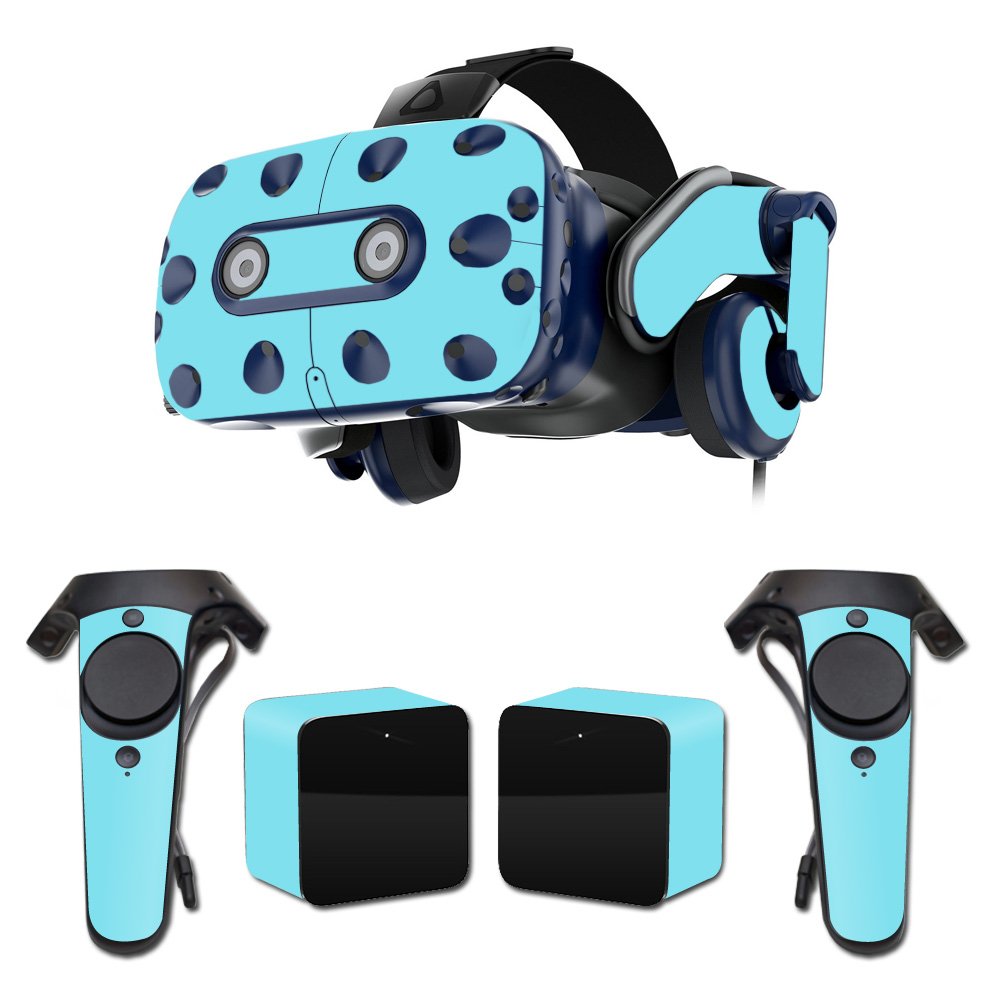 MightySkins Vinyl Decal Wrap Cover for HTC Vive Pro VR Headset - Solid Baby Blue | Protective & Durable Skin | Easy to Apply & Remove | Made in USA | Perfect for Gaming, VR Enthusiasts & Customization Lovers