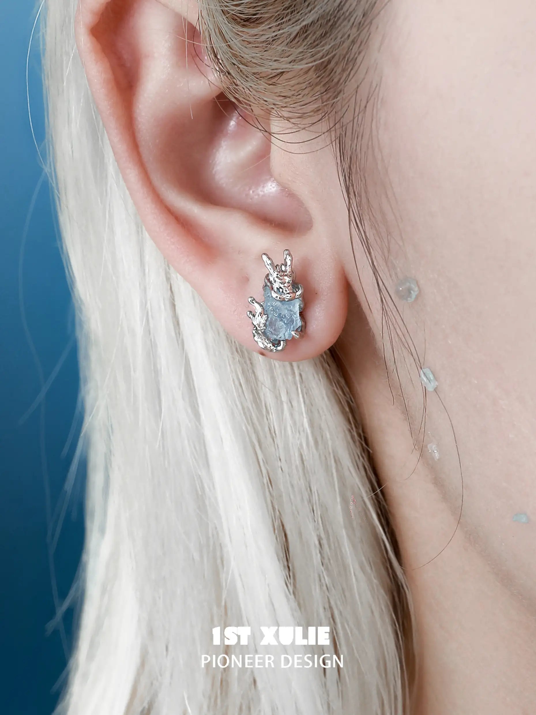 Loong Ling Aquamarine Stud Earrings for Women - 925 Sterling Silver Jewelry - Elegant Gift for Birthdays, Anniversaries & Special Occasions