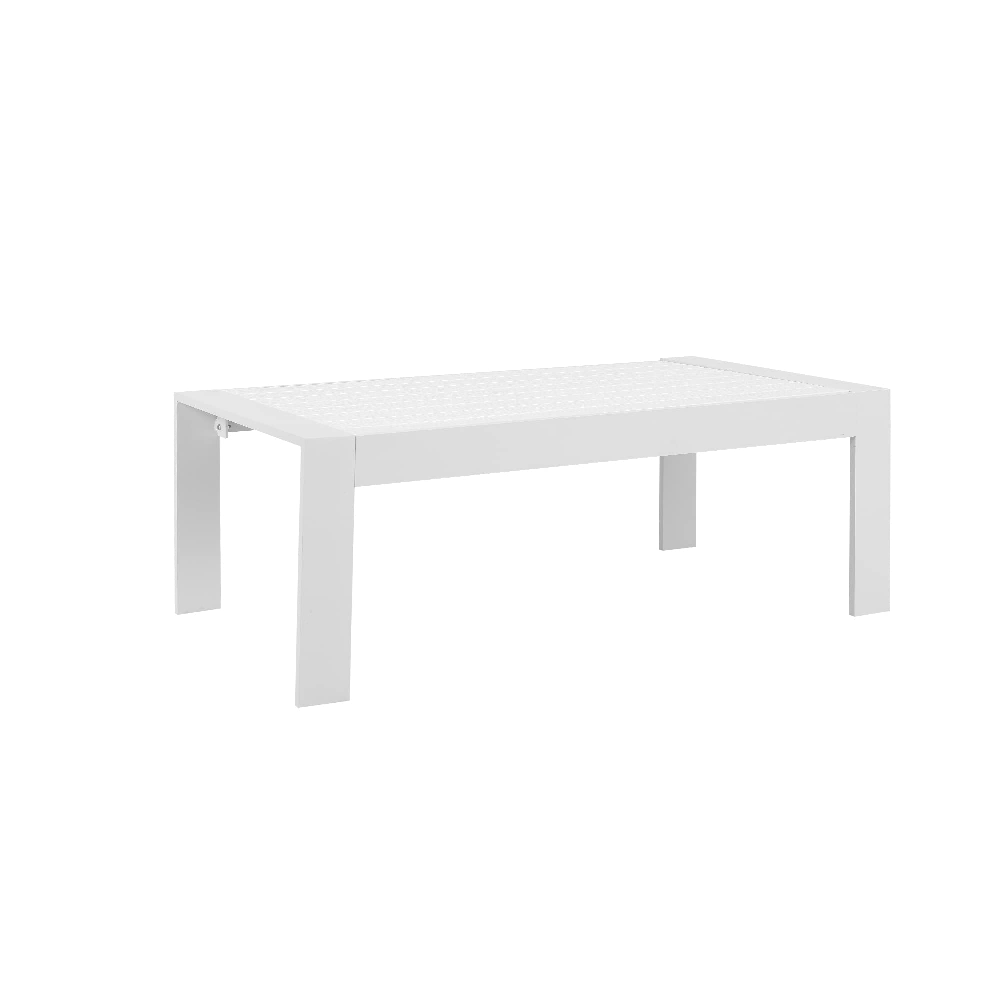 Wisteria Lane White Aluminum Outdoor Patio Coffee Table - All-Weather Metal Rectangle Coffee Table for Balcony, Garden & Backyard - Perfect for Outdoor Entertaining & Relaxation