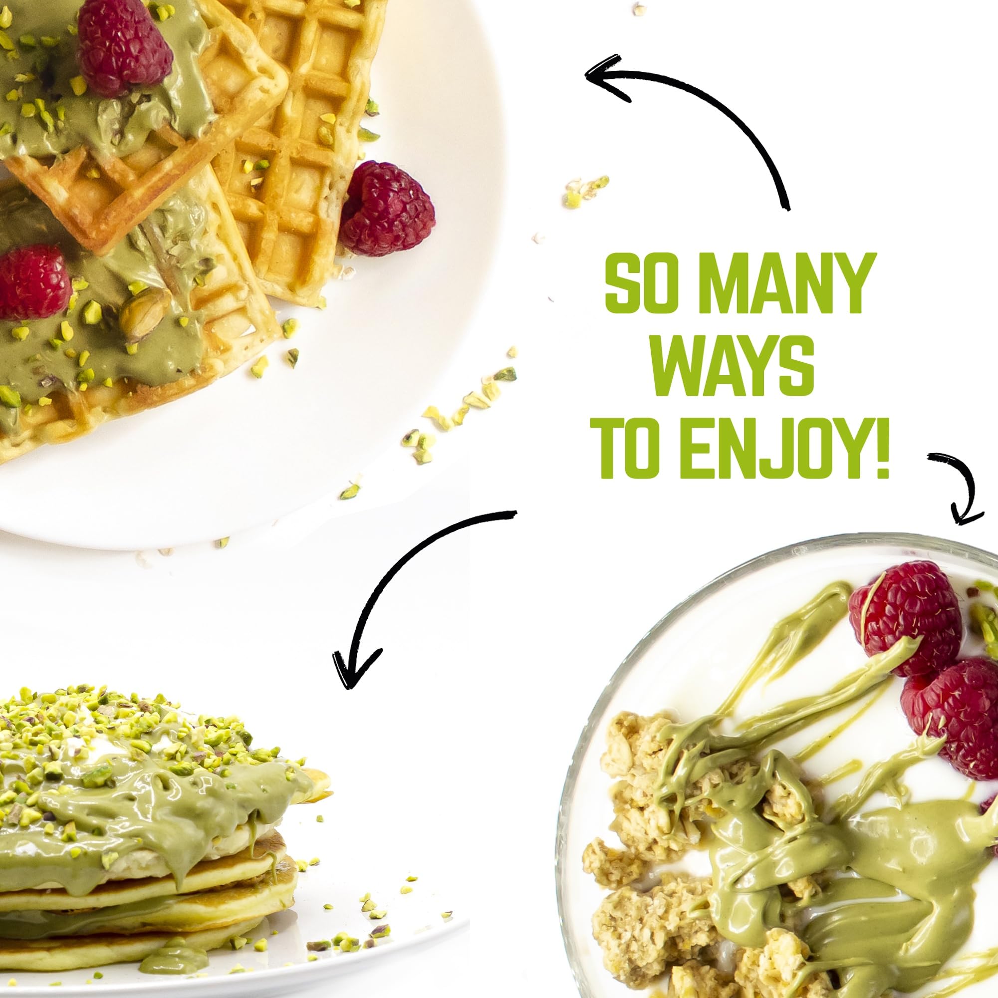EATALIAN by AMZ BETTER Protein Pistachio Topping - Sweet Protein Cream in 10oz/300g Squeeze Bottle - Made in Italy - Perfect for Ice Cream, Cakes, Desserts & Coffee Toppings - Vegan & Gluten-Free