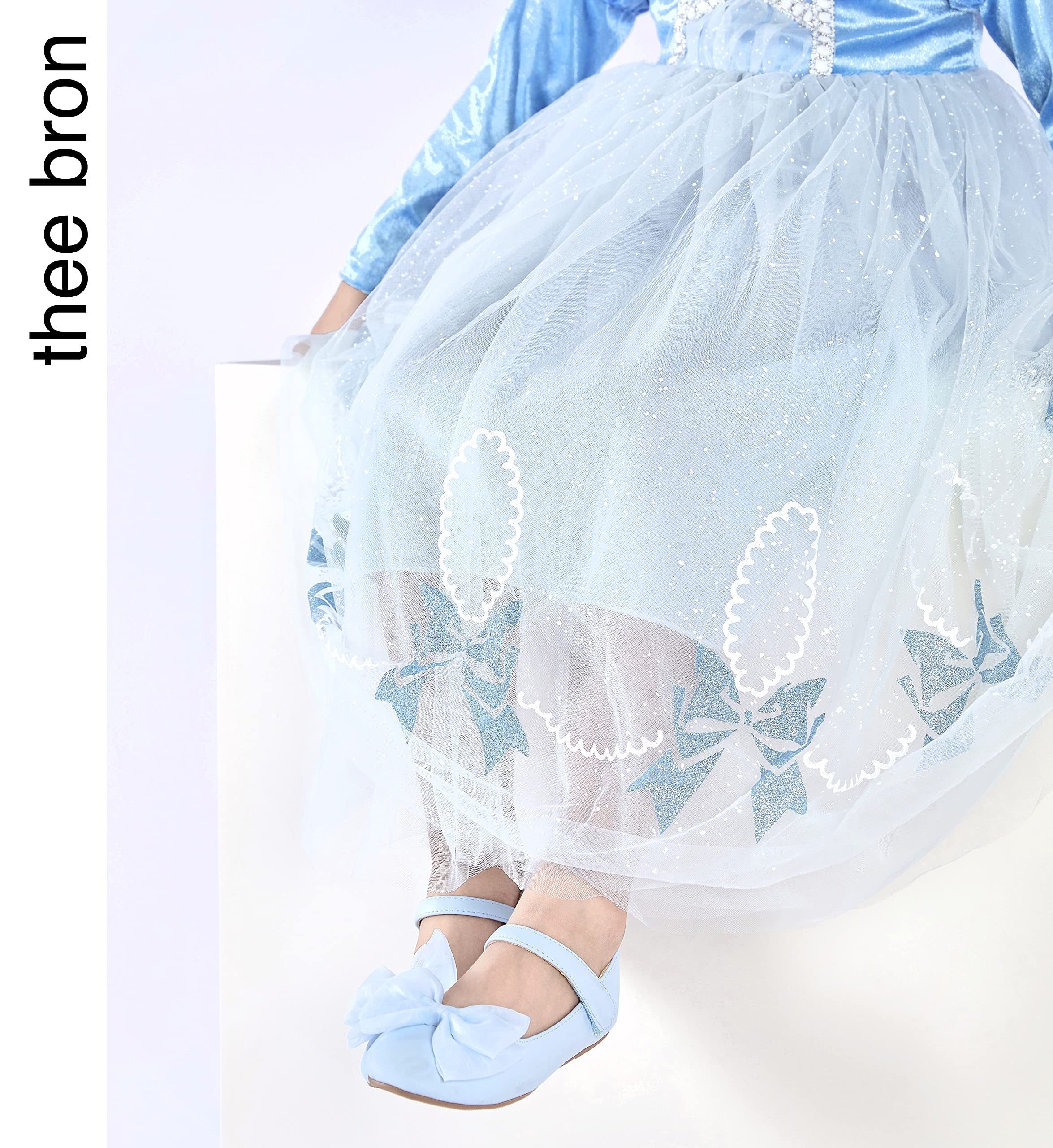 THEE BRON Toddler Girls Mary Jane Flats - Soft Leather Ballerina Dress Shoes for Baby & Little Girls - Perfect for Weddings, Parties & Special Occasions