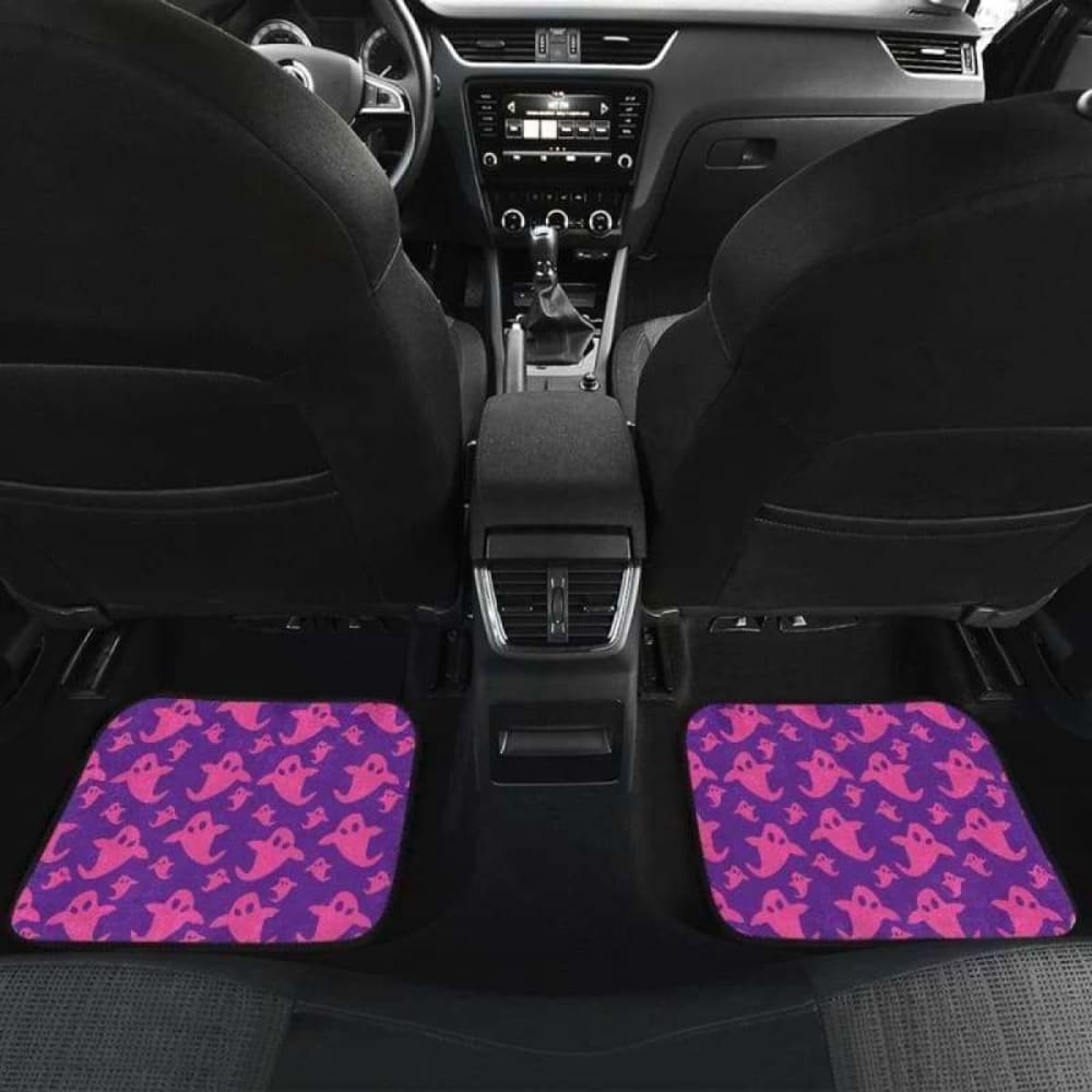 Boo Halloween Car Floor Mats - Spooky Ghost Design, Non-Slip Rubber Protection for Vehicles | Perfect for Halloween Decor & Party Car Accessories