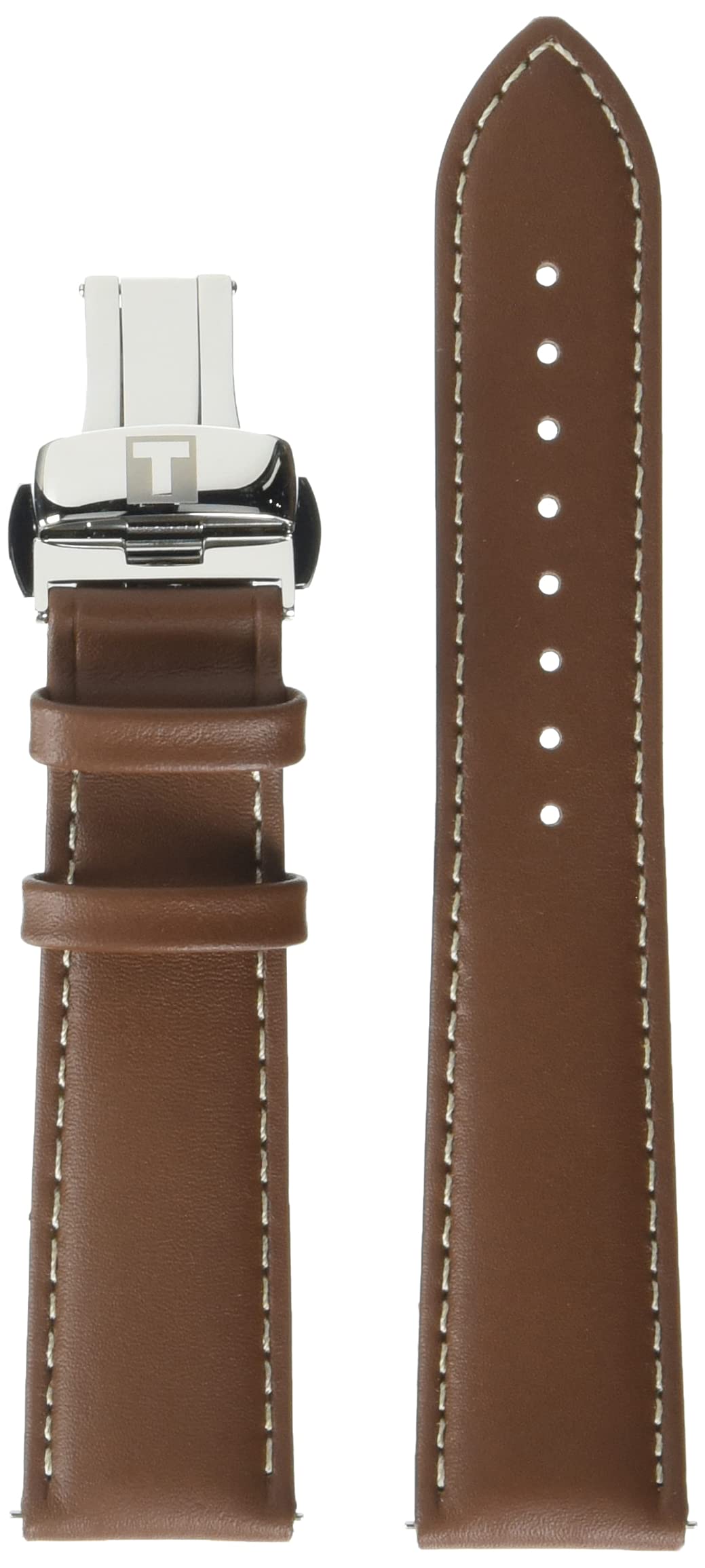 Tissot Genuine Leather Brown Watch Band 21mm Replacement Strap for T852044597 - Classic Style for Men & Women, Perfect for Business & Casual Wear