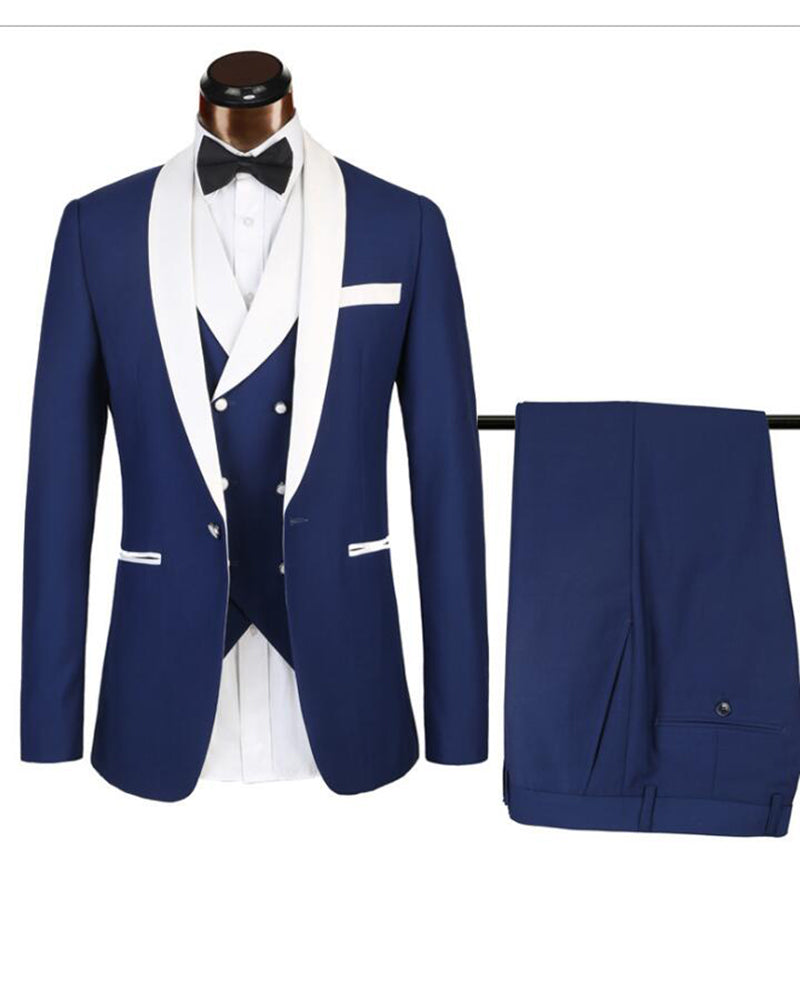 Dark Green 3-Piece Groomsmen Tuxedo Suit for Men - Formal Prom Wedding Jacket, Pants & Vest Set - Perfect for Weddings, Proms & Black Tie Events