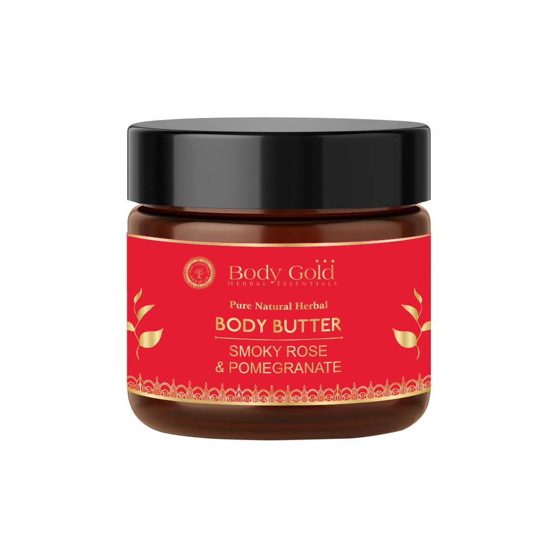 Body Gold Body Butter Cream - Pomegranate & Smoky Rose | Deep Moisturizing for Very Dry Skin | Anti-Flakiness Treatment | All-Season Hydration | Soothing Fruity Scent | 100g (BB-02) | Perfect for Daily Skincare & Winter Dryness Relief