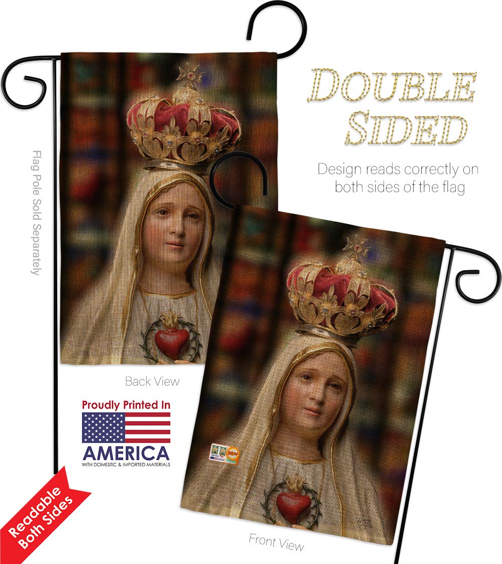 Fatima Burlap Garden Flag Set - Religious Easter Decor for Yard & Home