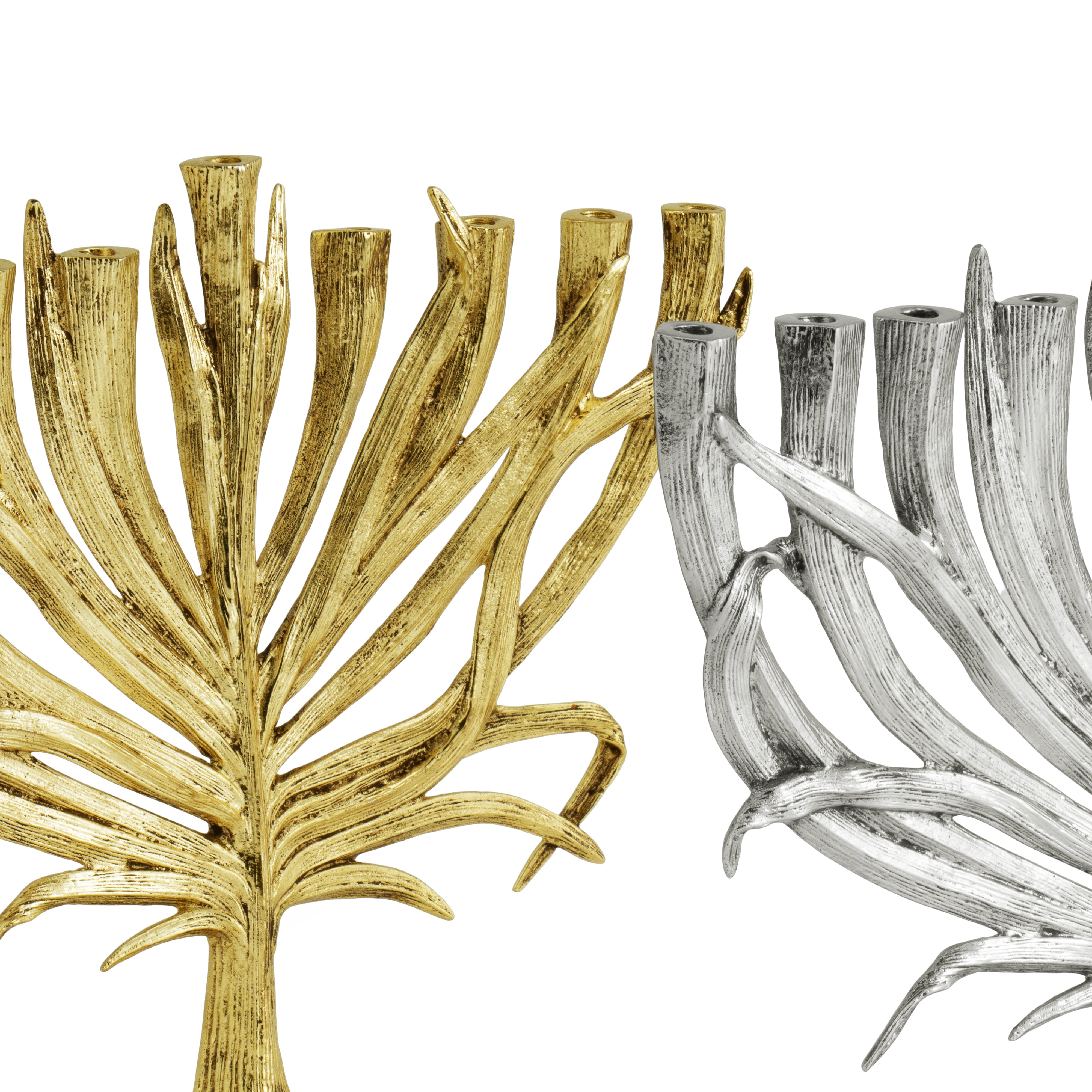 Handcrafted Palm Small Menorah - Elegant Hanukkah Candle Holder for Home Decor & Jewish Holiday Celebration - Perfect for Tabletop, Gift, or Religious Ceremony