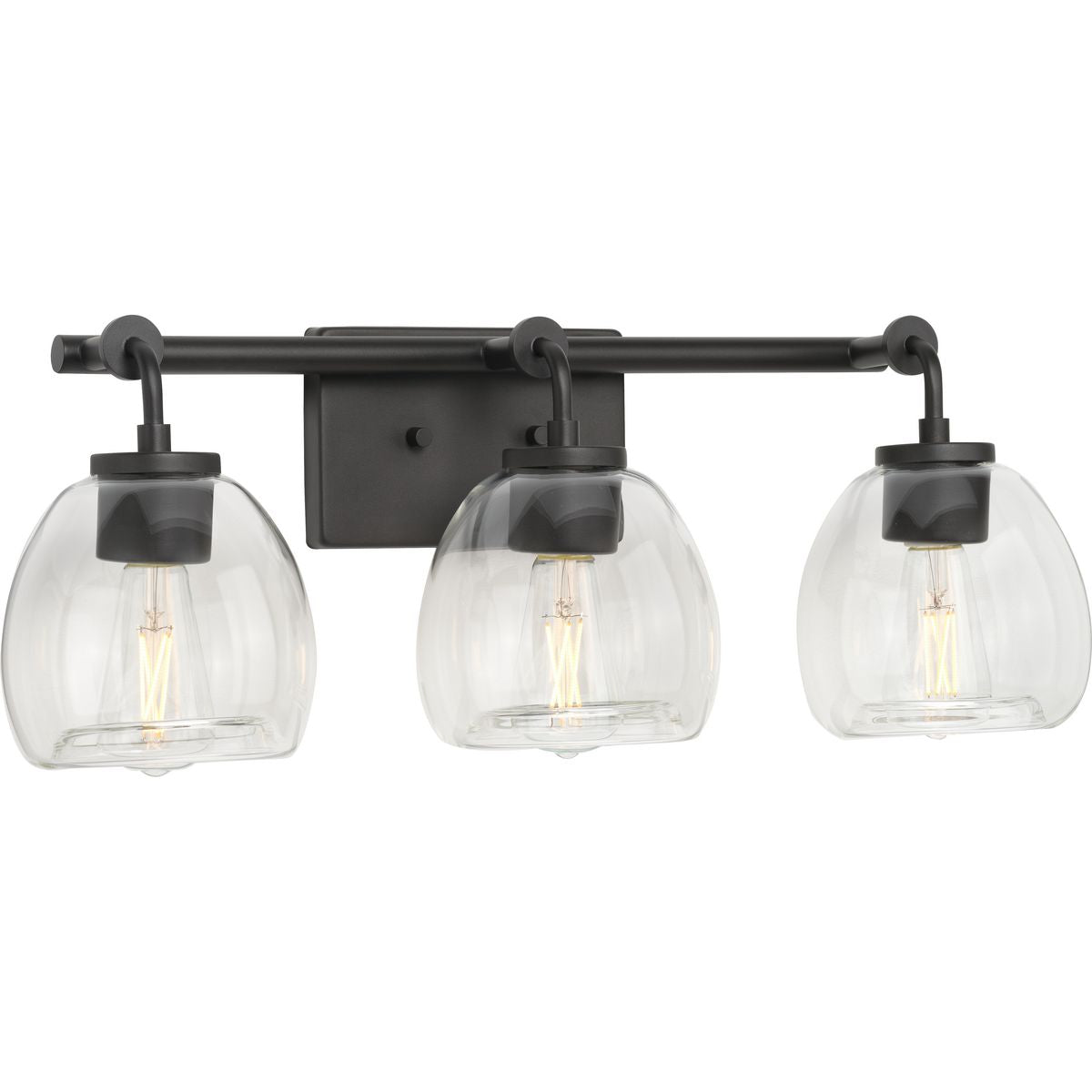 Caisson Collection 3-Light Clear Glass Bathroom Vanity Light Fixture - Perfect for Modern Bathroom Makeovers & Spa-Like Ambiance