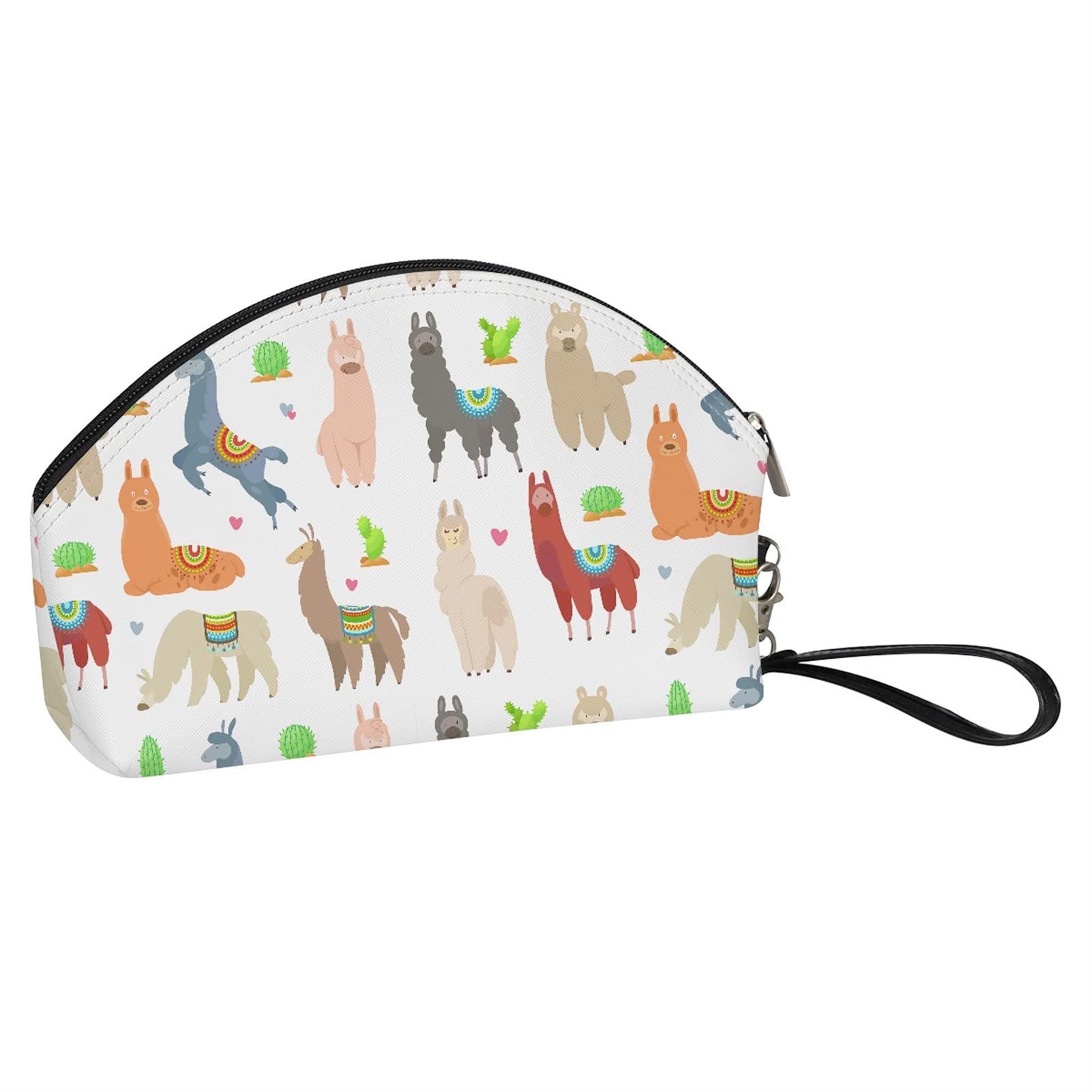 STUOARTE Women's Cartoon Alpaca Cosmetic Bag - Small Travel Makeup Organizer with Zipper for Girls & Women | Perfect for Daily Use, Travel, and Gift Giving