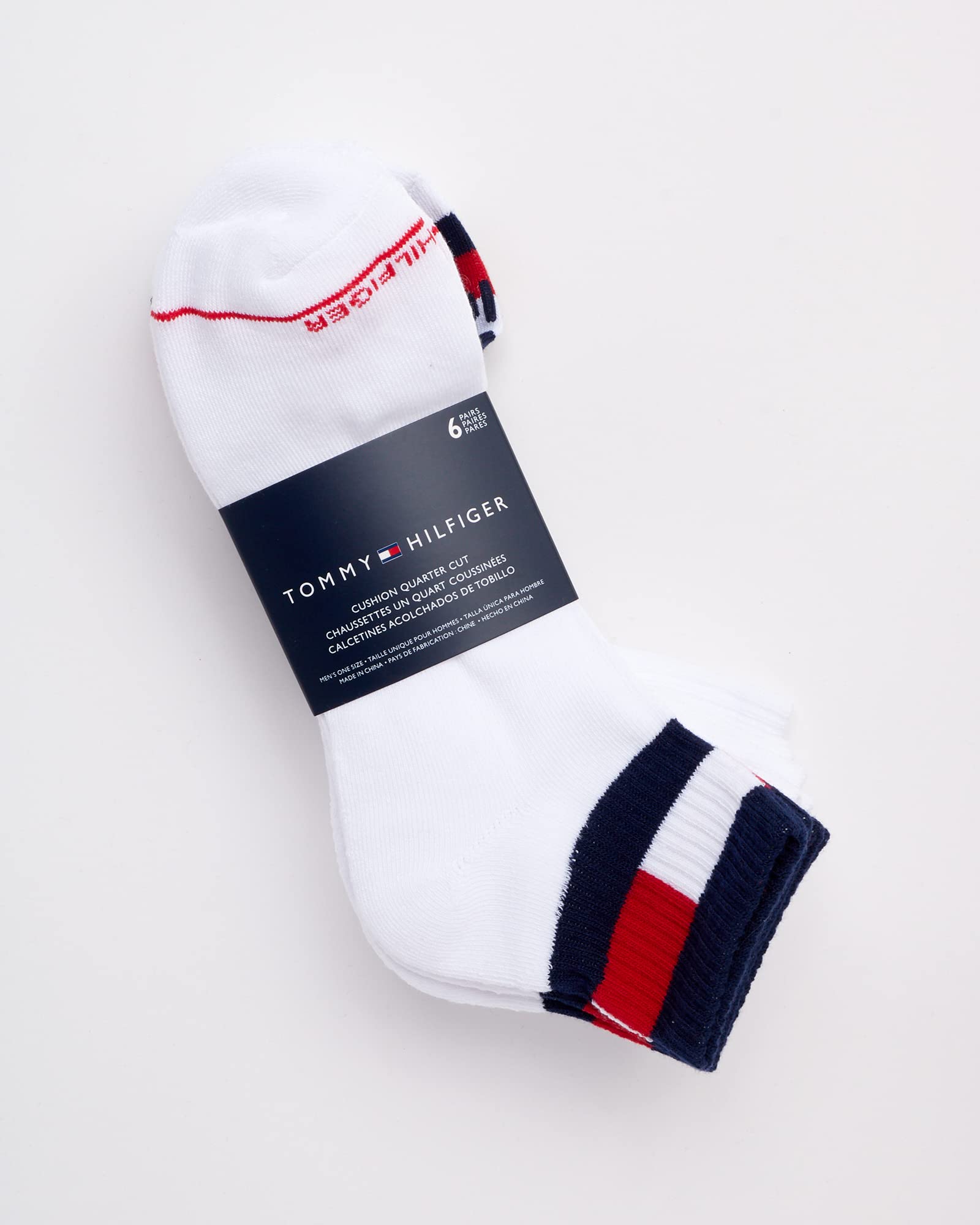 Tommy Hilfiger Men's Athletic Performance Cushion Quarter Cut Ankle Socks - 6 Pack Breathable Moisture-Wicking Workout Socks for Running, Gym & Casual Wear