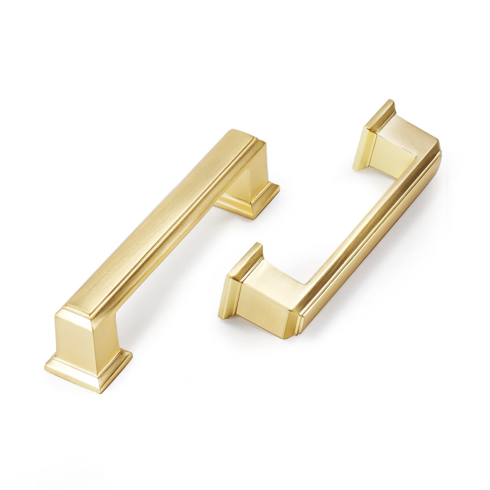 VEHCIL 10 Pack 3 Inch (76mm) Center Brushed Brass Cabinet Pulls - Solid Zinc Alloy Kitchen Cabinet Handles for Cupboard, Closet, Bathroom & Dresser Drawers | Durable & Stylish Hardware for Home Renovation & Furniture Upgrade