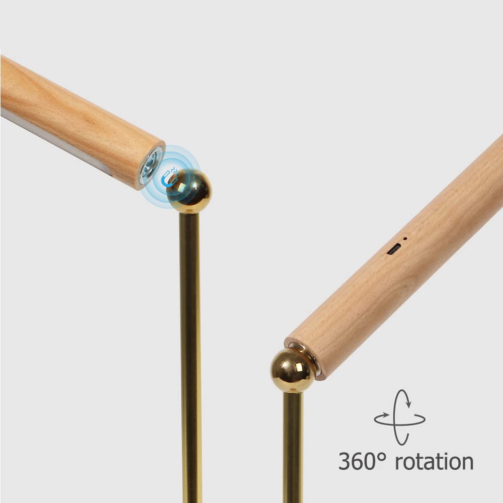 Rechargeable Magnetic LED Desk Lamp with Stepless Dimming & Touch Control - 4000K Natural Light Eye Protection for Home Office, Bedside, Bedroom & Dorm - Perfect for Reading, Studying & Nightstand Decor