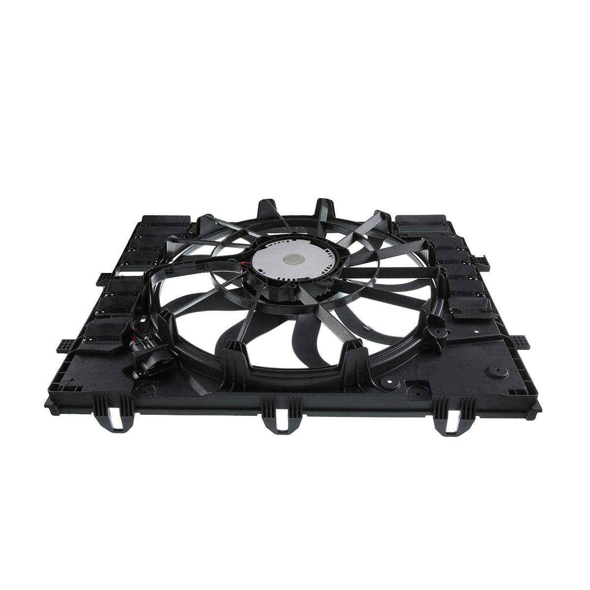Premium Engine Radiator Cooling Fan Assembly for 2012-2017 Volkswagen Touareg V6 3.6L SUV - Replacement for OEM# 7P0-121-205-A/B - Perfect for Overheating Prevention & Summer Driving