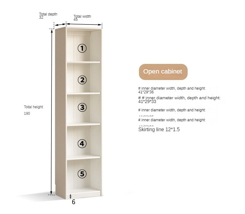 French Cream Style Poplar Solid Wood Bookcase with Glass Door - Whole Wall Combination for Living Room, Office & Library Storage