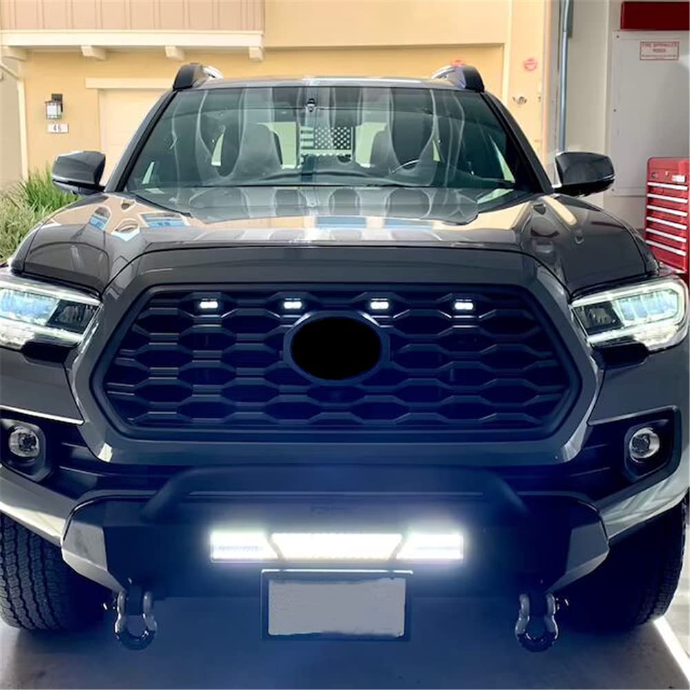4PCS LED Light Bar with Fuse for 2020-2021 Toyota Tacoma TRD Off Road & Sport OEM Grille - Black Housing White Light | DRL Daytime Running Lights & Off-Road Lighting Accessories