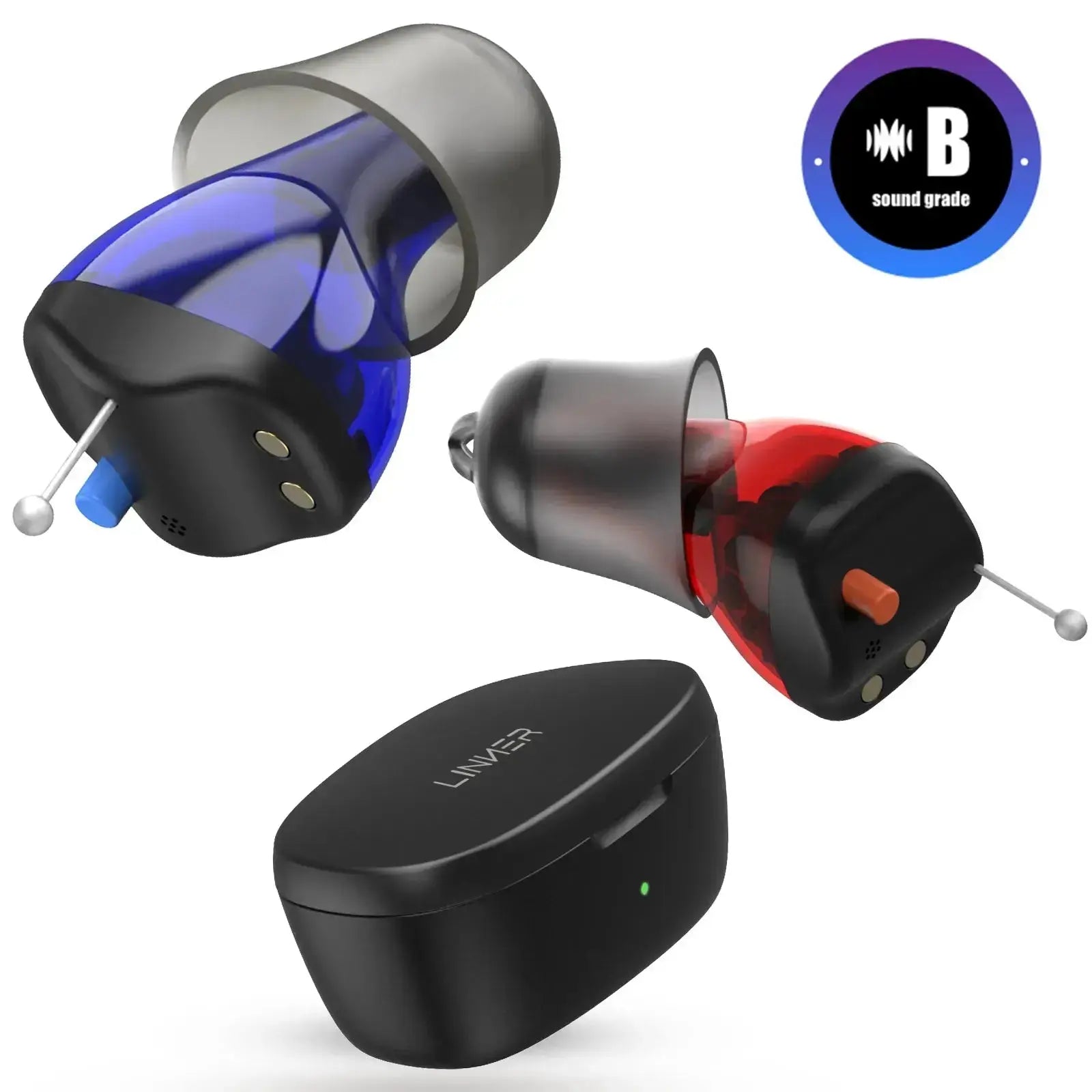 LINNER Saturn 1 OTC Hearing Aids - FDA Registered, Rechargeable Digital Hearing Amplifier for Adults with Noise Cancellation - Perfect for TV Watching, Conversations & Outdoor Activities