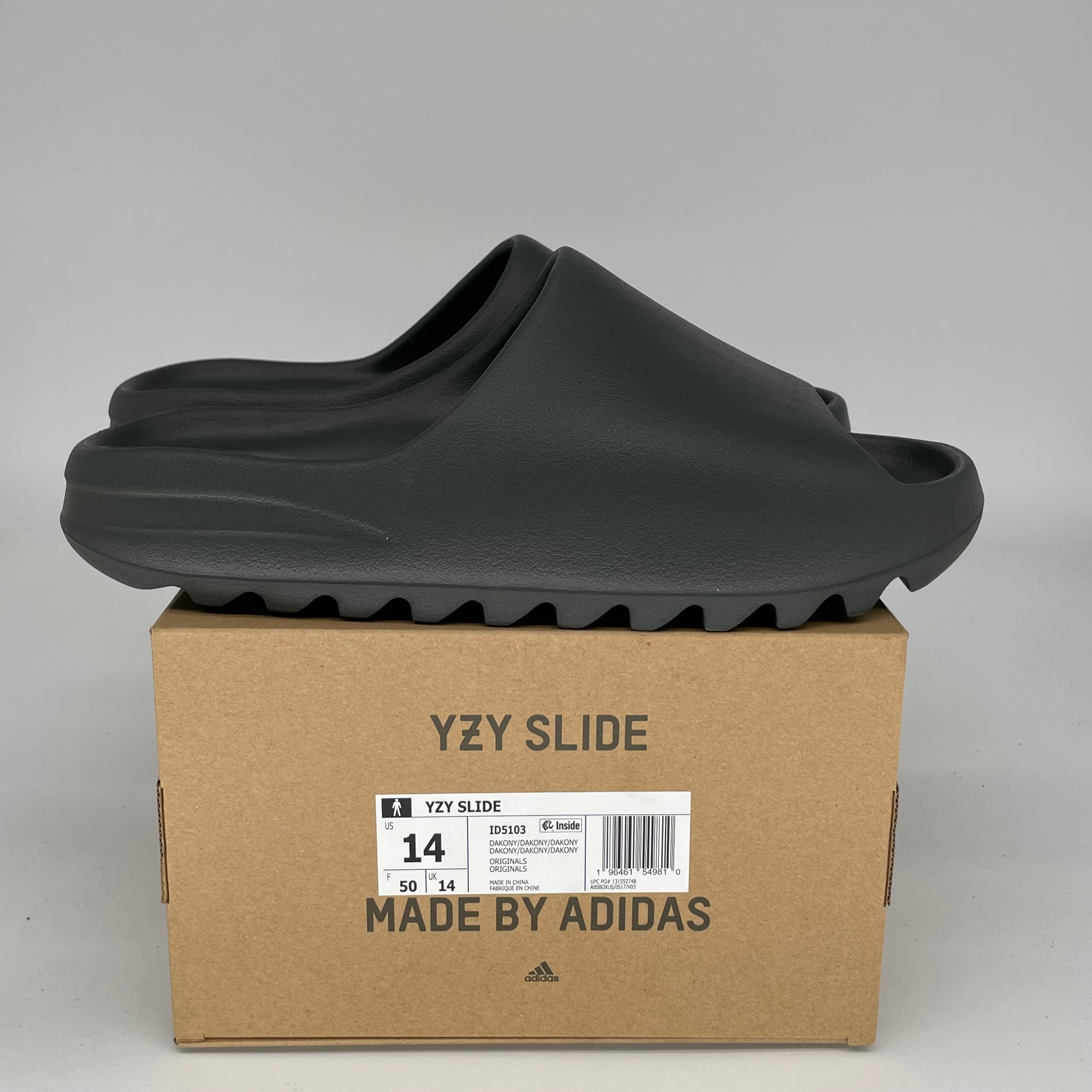 Adidas Yeezy Slide Dark Onyx - Men's Size 14 (ID5103) | Comfortable Slides for Beach, Pool & Casual Wear