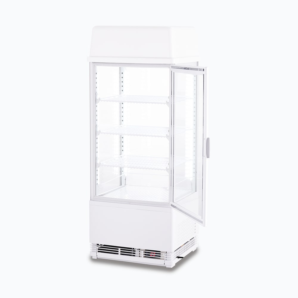 Bromic 1 Flat Glass Door Countertop Refrigerator 78L White - Compact Mini Fridge for Bedroom, Office, Dorm, Kitchen & Small Spaces