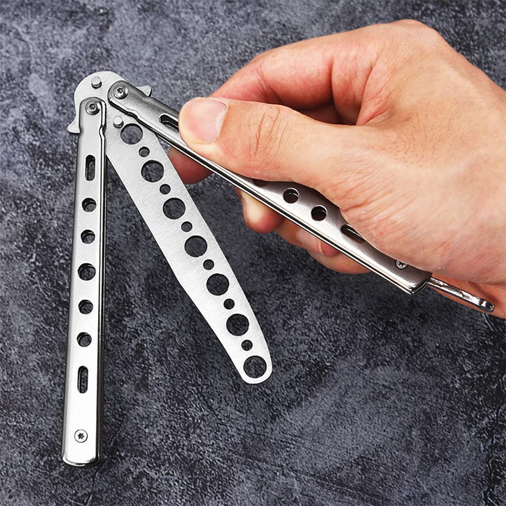 Optifit® Butterfly Knives Trainer - Safe Unsharpened Blade with O-Ring Latch for Beginners & Kids | Perfect for Practice, Skill Development & Butterfly Knife Enthusiasts | Great for Home Training, Outdoor Activities & Collection