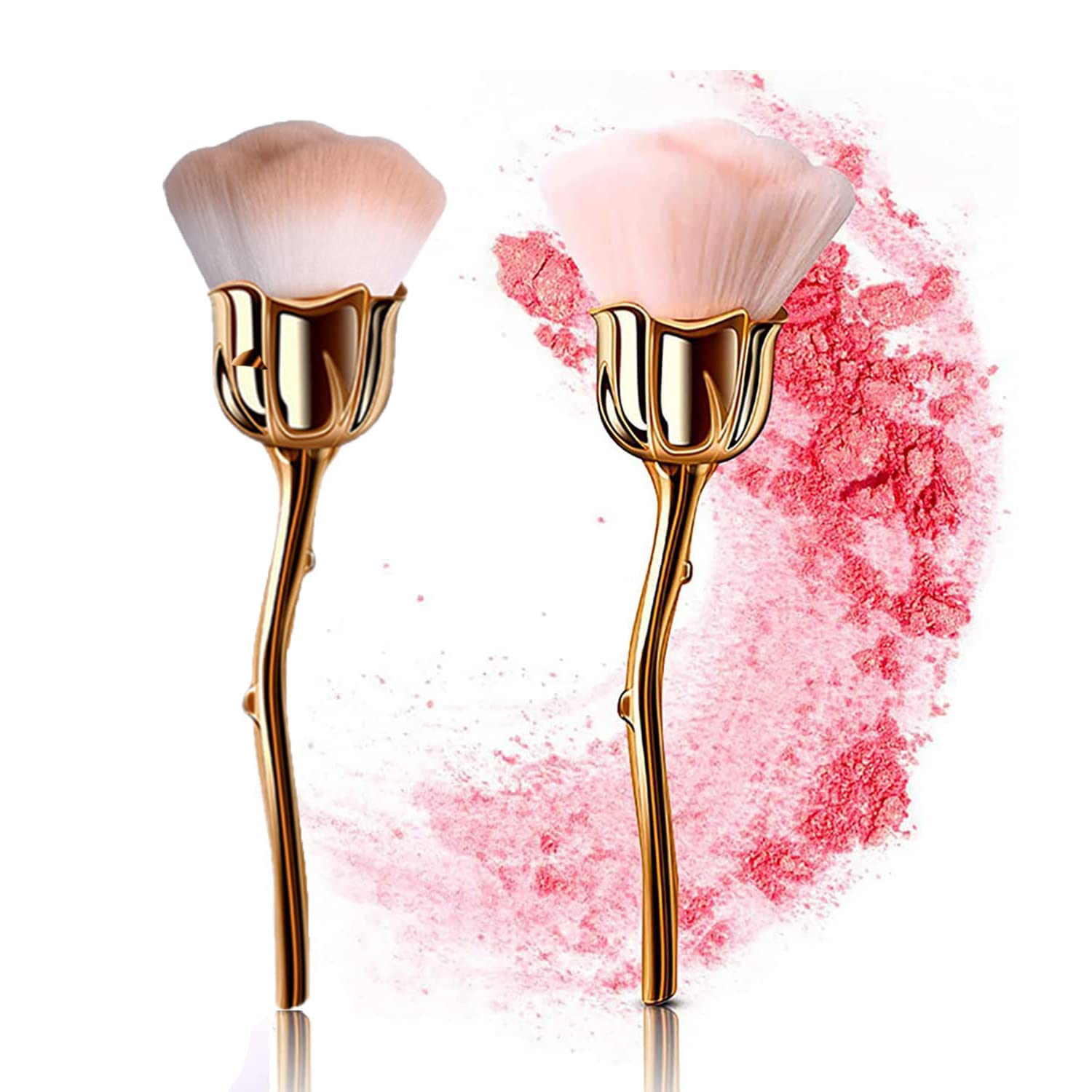 NAILWIND Nail Art Dust Powder Remover Brush - Soft Pink Rose Acrylic Nail Cleaning Brush for Manicure, Dust Removal & Makeup Tools | Perfect for Nail Salons, Home Manicures & Professional Nail Artists