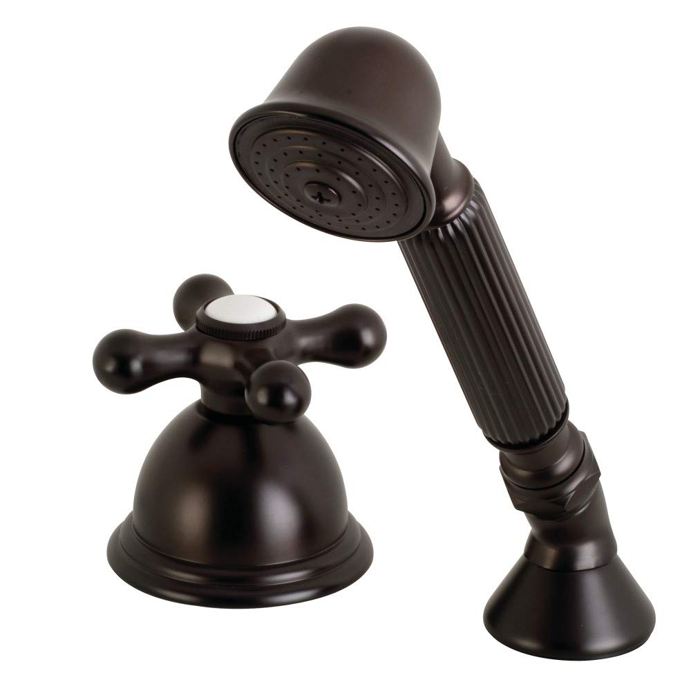 Kingston Brass KSK3355AXTR Oil Rubbed Bronze Deck Mount Hand Shower with Diverter for Roman Tub Faucet, 8 x 5.63 x 1.81 Inches - Perfect for Bathroom Renovation & Spa-Like Shower Experience