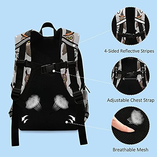 QUGRL Halloween Pumpkin Kids Toddler Backpack with Leash - Owl Cat Bat Design School Bag for Boys & Girls Ages 3-8 | Perfect for Kindergarten, Preschool, Nursery & Travel | Cute Trick-or-Treating & Costume Accessory