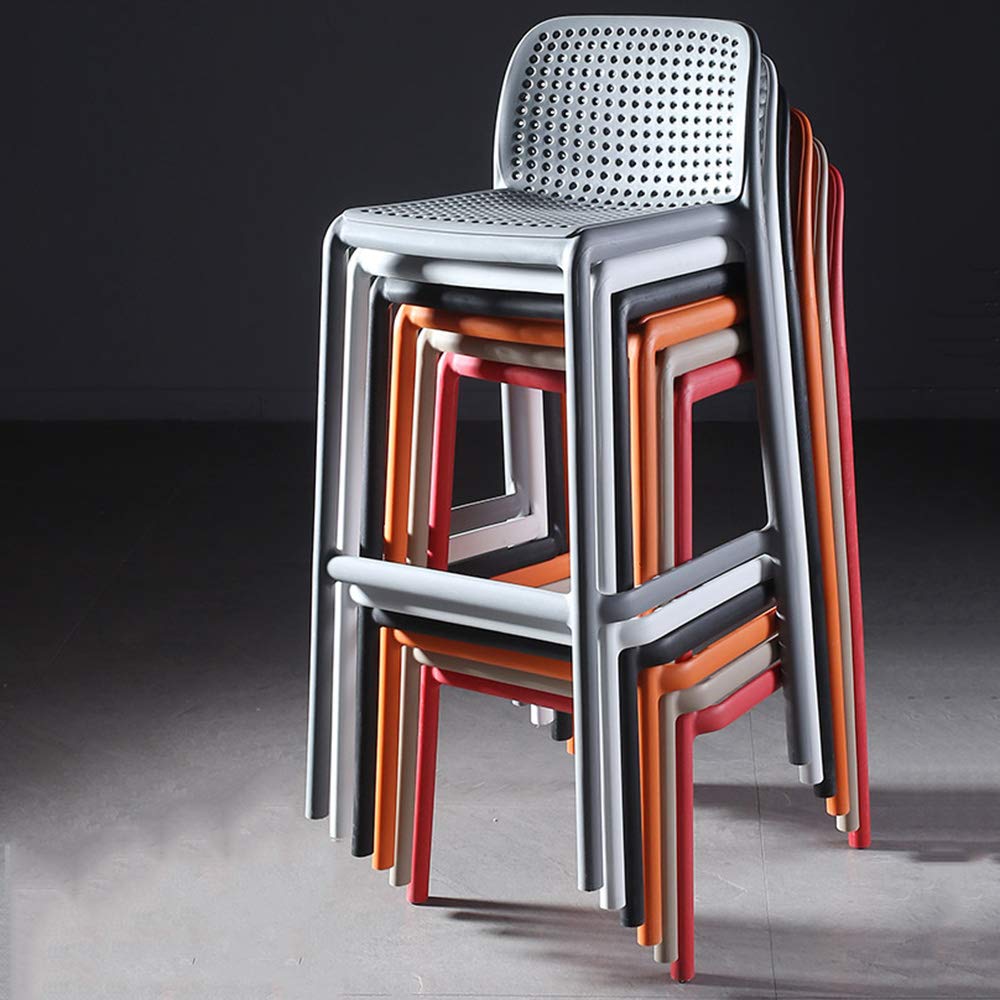 Nordic Modern Minimalist Plastic Bar Stools - Counter Height Square Dining Chairs for Kitchen Island, Patio & Outdoor Lounge - Durable & Stylish Seating Solution