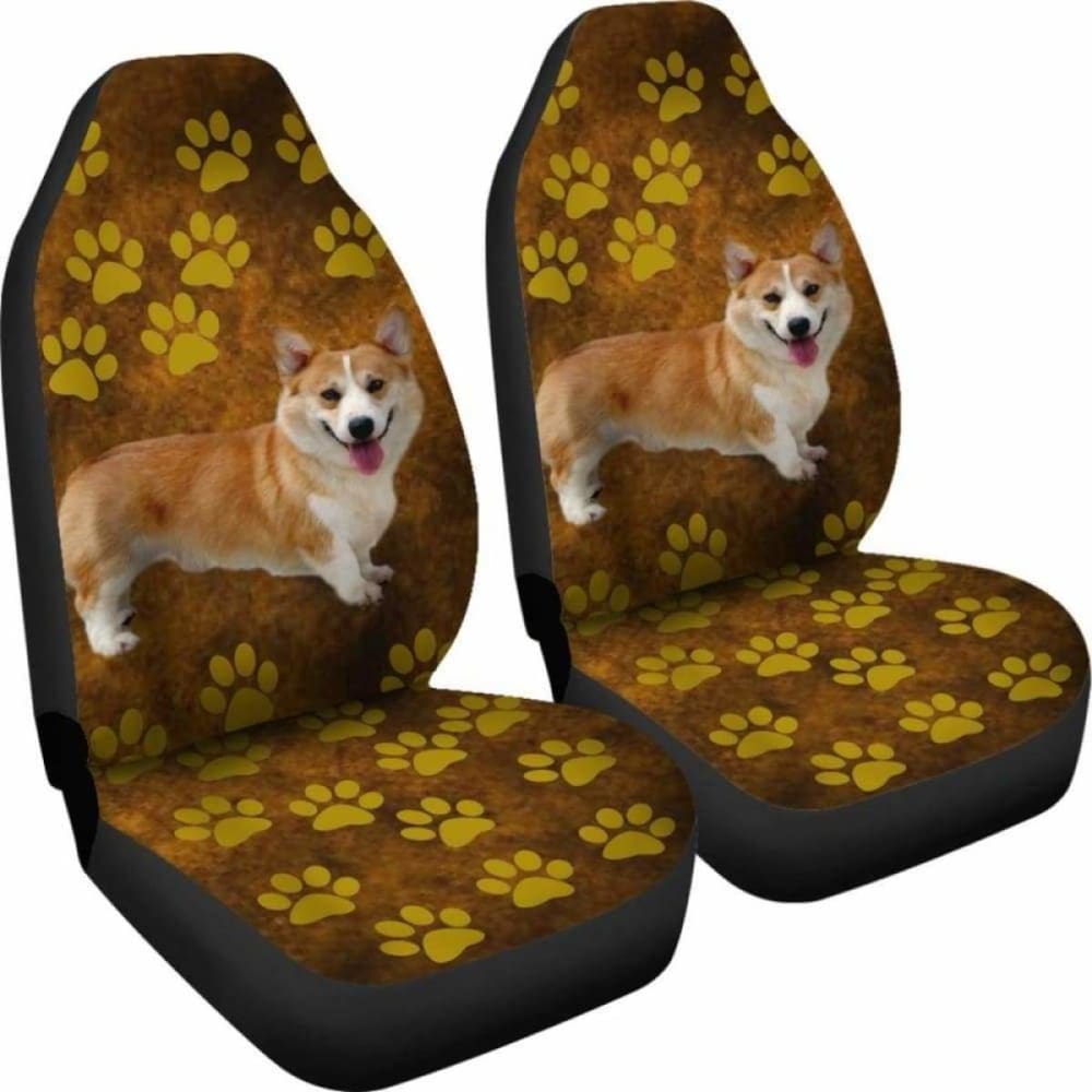 Premium Brown Corgi Dog Car Seat Covers - Waterproof & Nonslip Pet Seat Protector for Cars, SUVs, Trucks - Perfect for Travel, Daily Commute & Pet Adventures