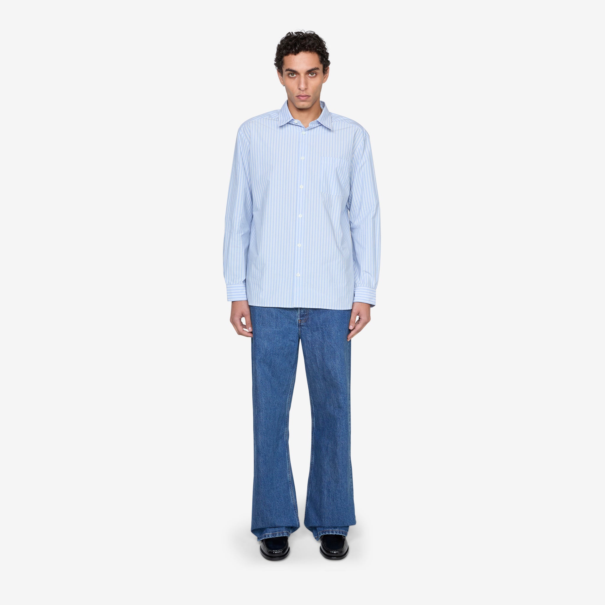 Premium Malo Shirt for Men - Light Blue Casual Button Down Shirt - Perfect for Office, Date Night & Summer Outings