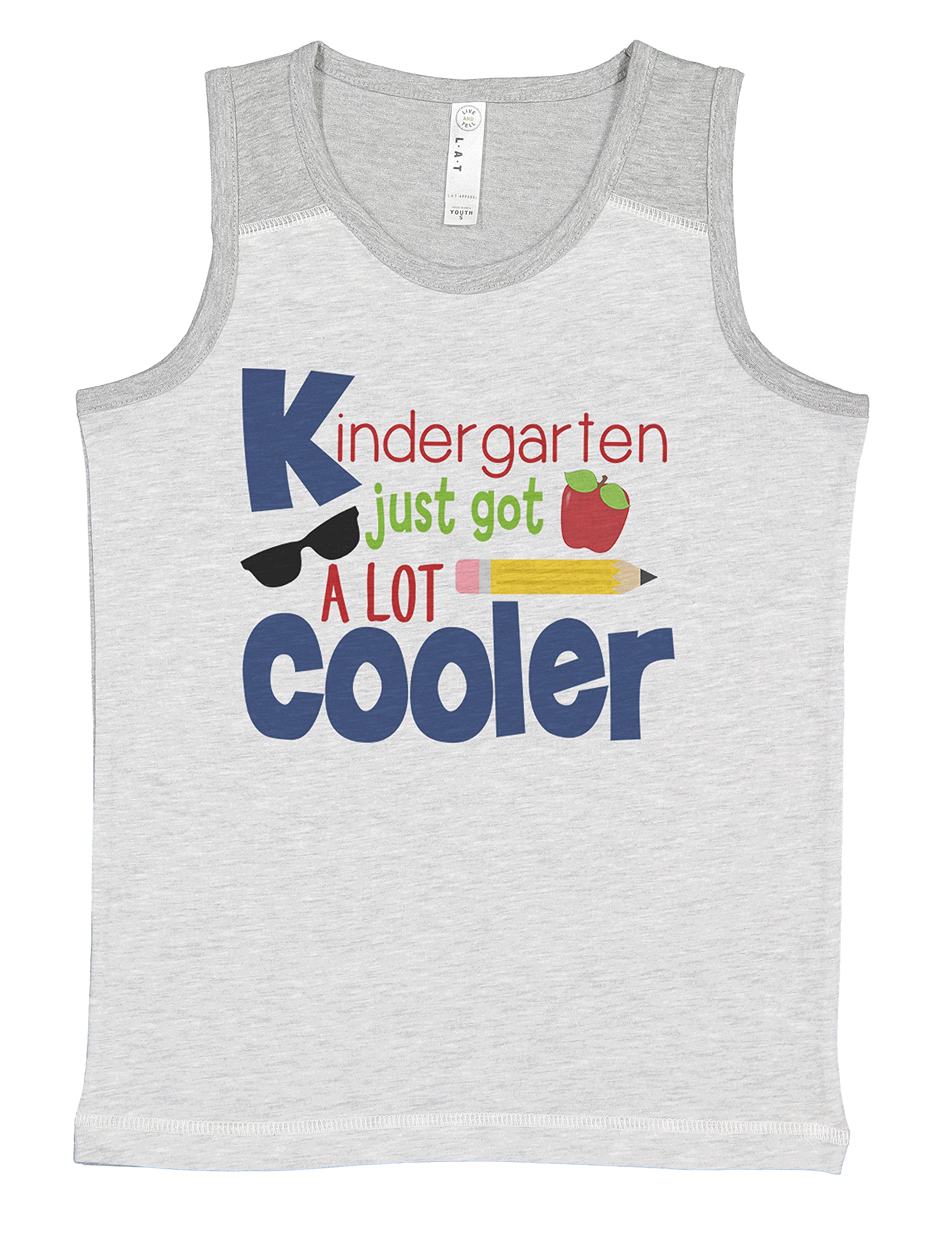 Boys' Light Grey Contrast Tank Top for School & Kindergarten - 7 ate 9 Apparel Cooler Outfit for Summer Play & Casual Wear
