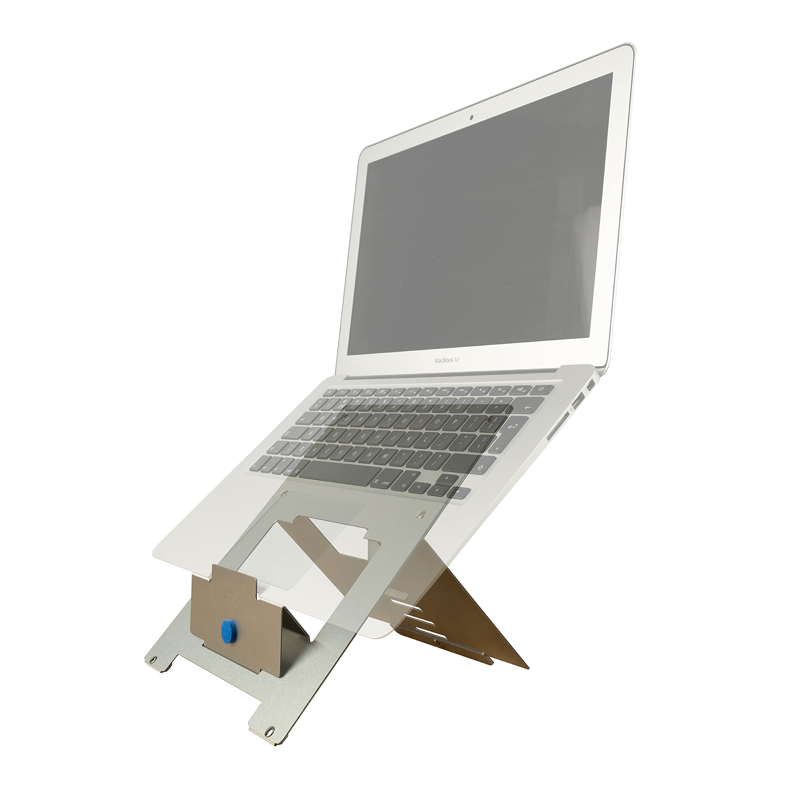 Ergonomic Laptop Stand - Ultra-Thin Adjustable Aluminum Notebook Riser for MacBook Air Pro/Dell XPS/Lenovo (10-22 Inch, 11lbs Capacity) - Perfect for Home Office, Gaming & Travel Workspaces - Silver
