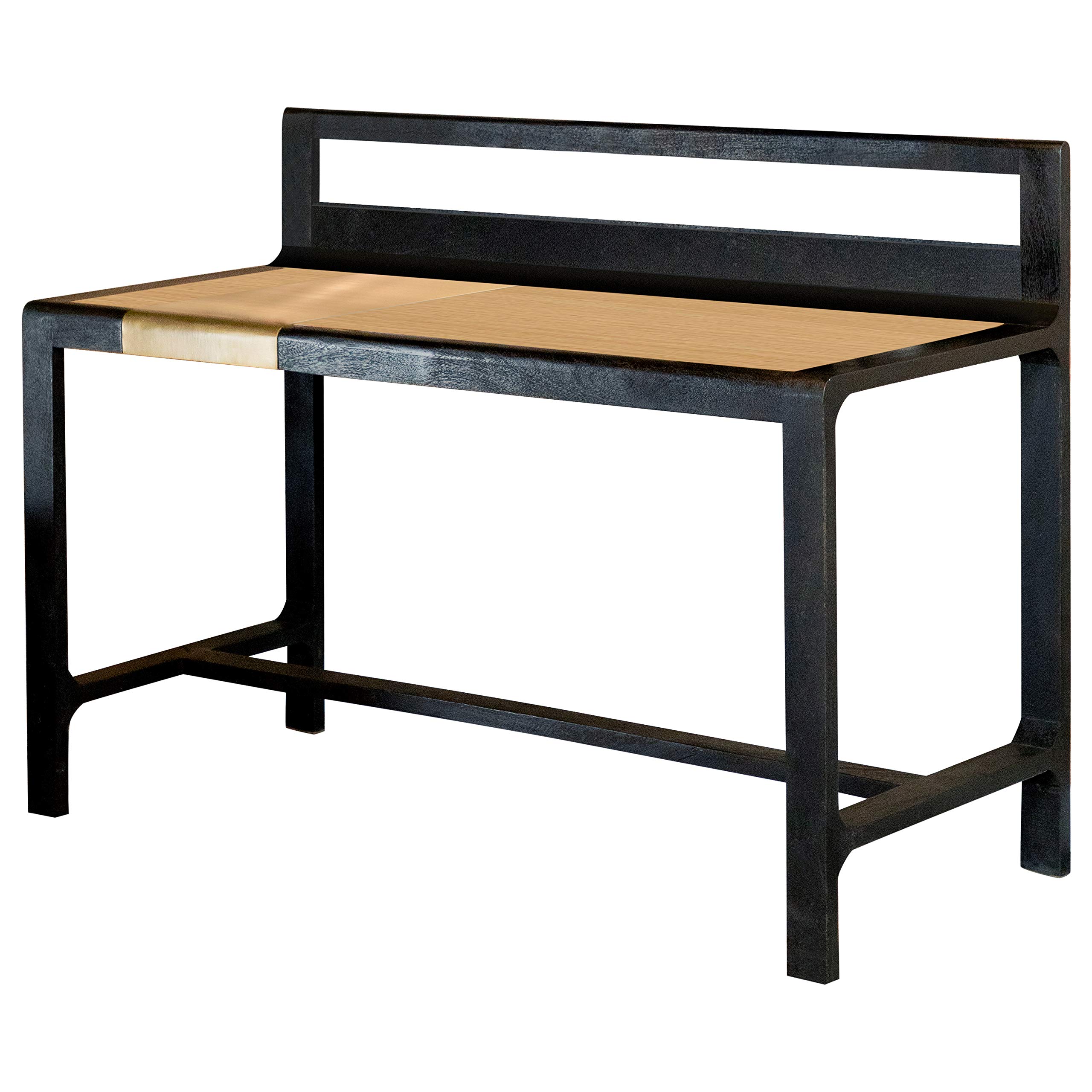 Coaster Home Furnishings Purston Hidden Storage Writing Desk - Black and Brass Finish (991022) - Perfect for Home Office, Study Room & Small Spaces