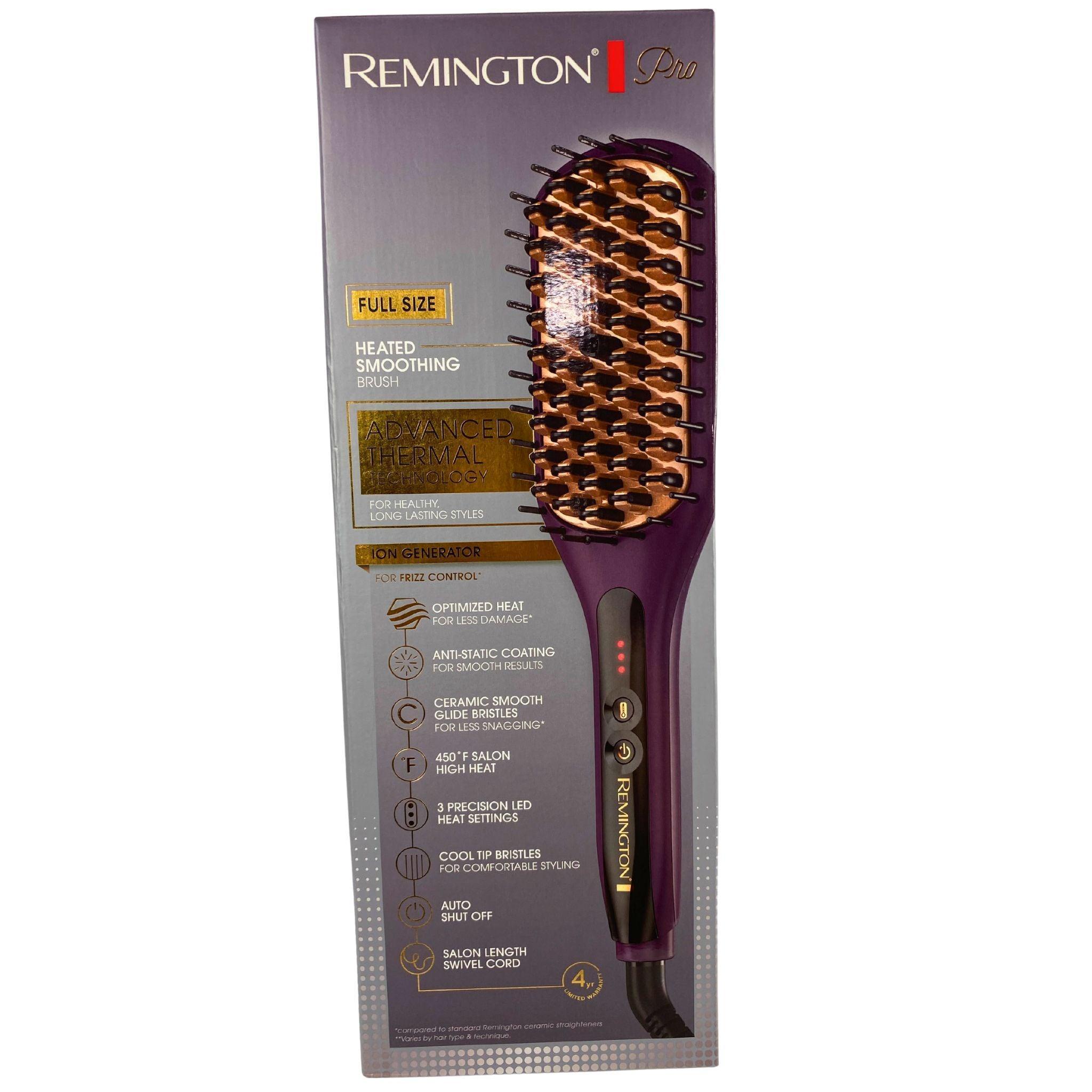 Remington Pro Full Size Heated Smoothing Brush - Advanced Hair Straightener with 8 Attachments for Salon-Quality Styling at Home | Perfect for Daily Use, Travel & Professional Results