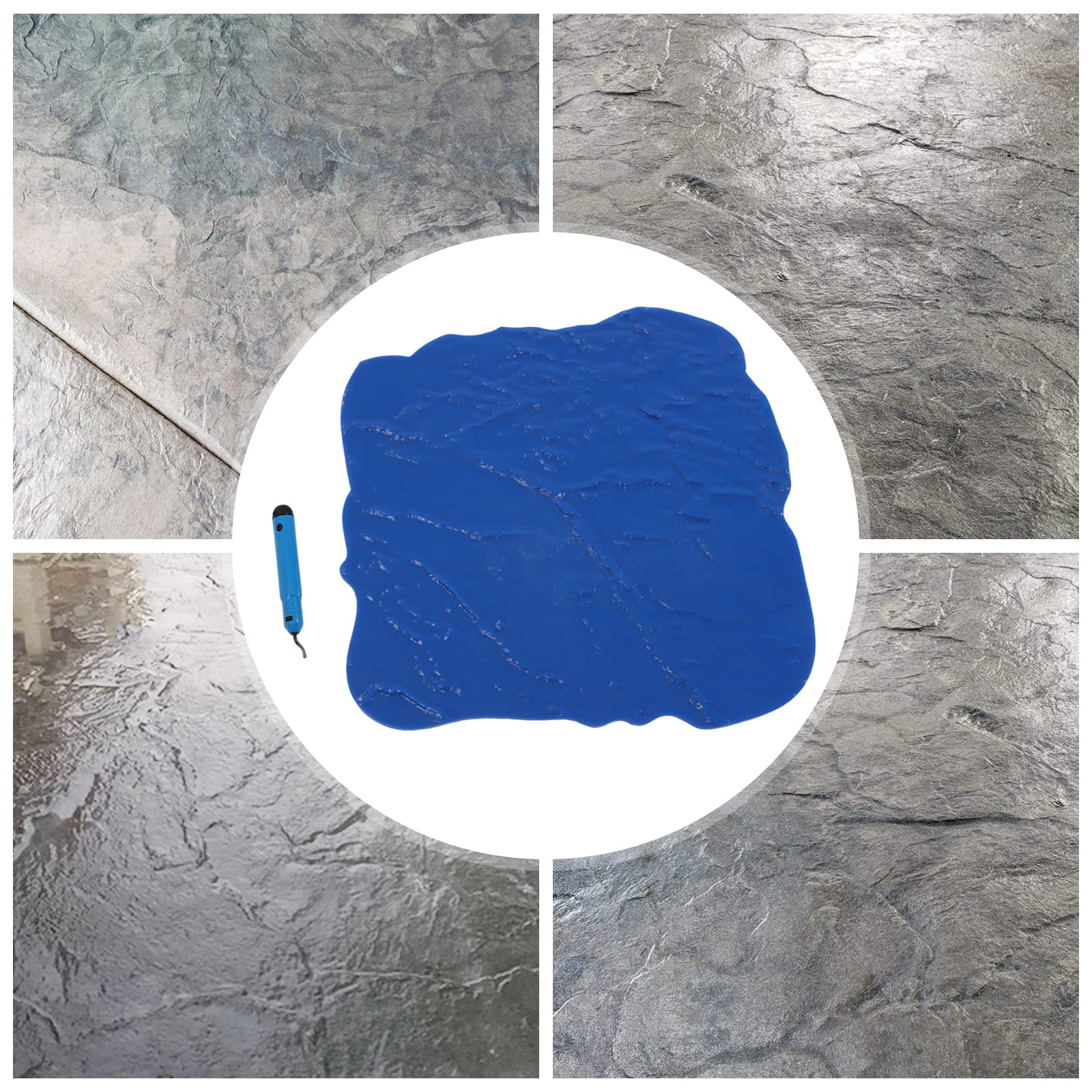 Gdrasuya10 Concrete Floor Stamp Mold - Seamless Cement Texture Mat for Stone & Slate Patterns - DIY Wall & Floor Stamping Kit for Realistic Concrete Texturing | Perfect for Patios, Driveways & Basement Floors