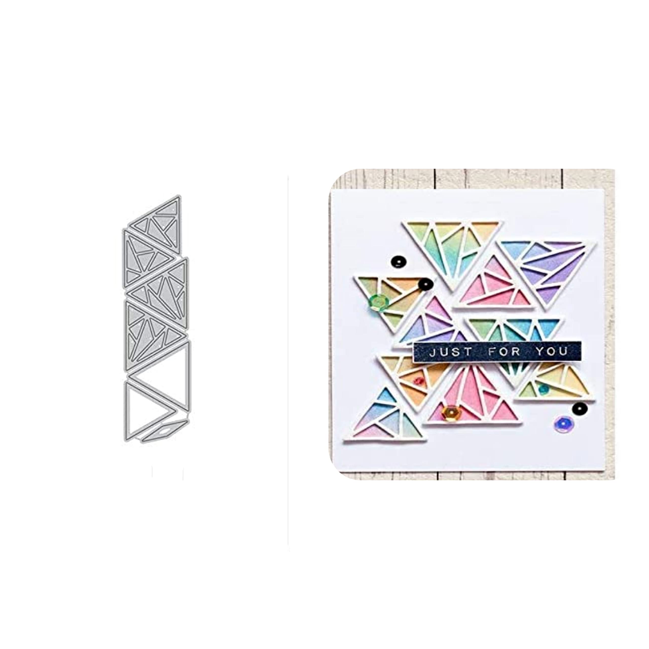 DIY Scrapbooking Triangle Background Metal Cutting Dies - 13.4X3.7cm Stencil for Photo Albums, Greeting Cards & Paper Crafts | Perfect for Card Making, Journaling & Memory Keeping Projects