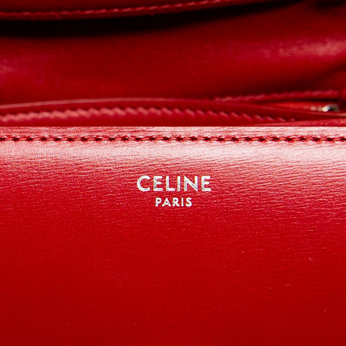 Celine Red Small Box Bag - Genuine Leather Crossbody Purse for Women | Perfect for Date Night, Parties & Everyday Use