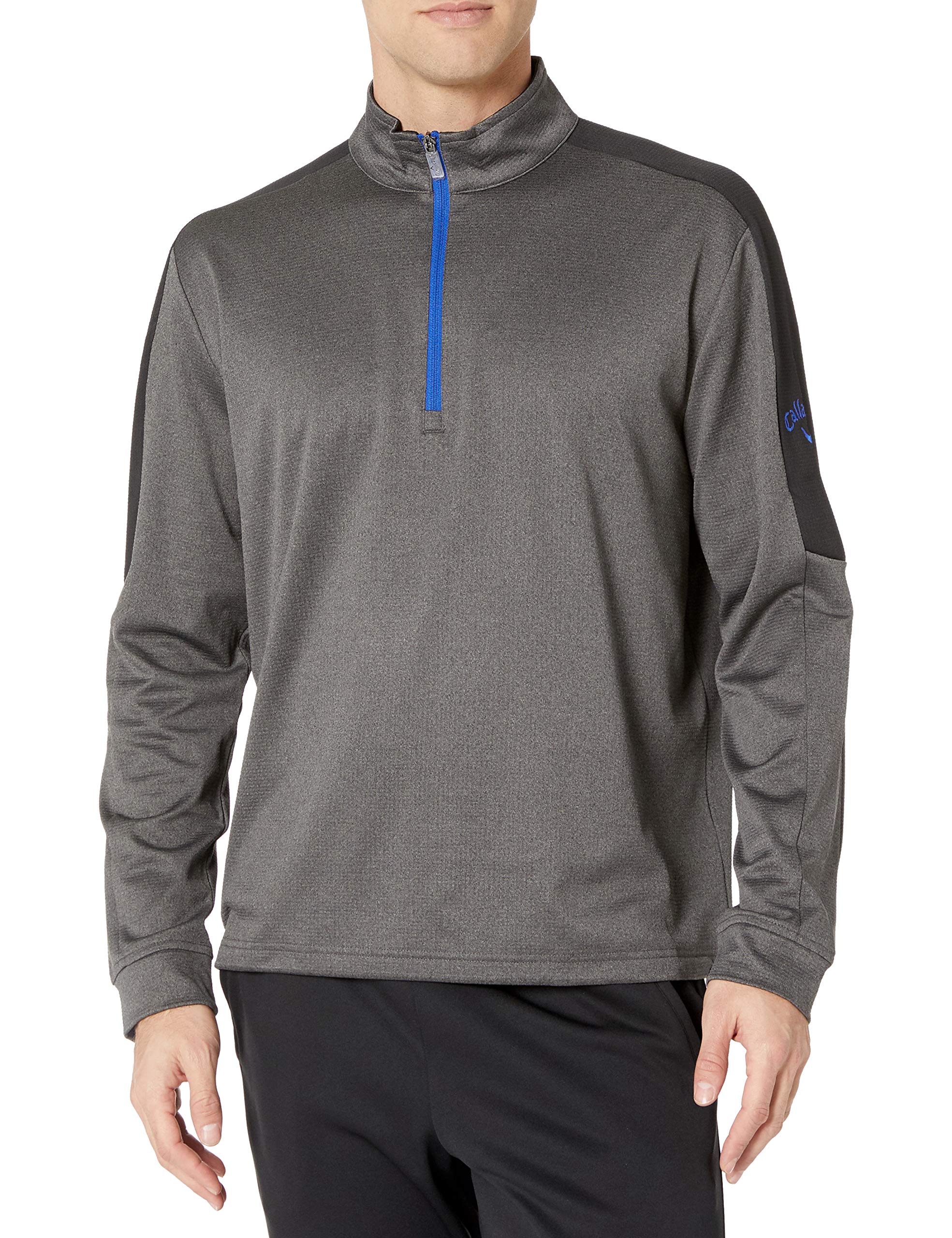 Callaway Men's Opti-Therm Long Sleeve Heather Waffle-Fleece 1/4 Zip Midlayer Jacket - Warm Thermal Golf & Outdoor Activewear for Cold Weather