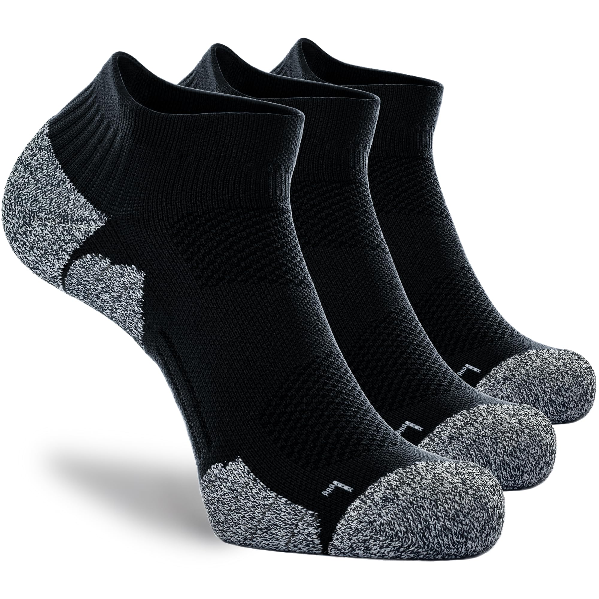 CWVLC Unisex Cushioned Compression Athletic Ankle Socks 6-Pack - Breathable Moisture-Wicking Workout Socks for Running, Hiking & Sports Performance
