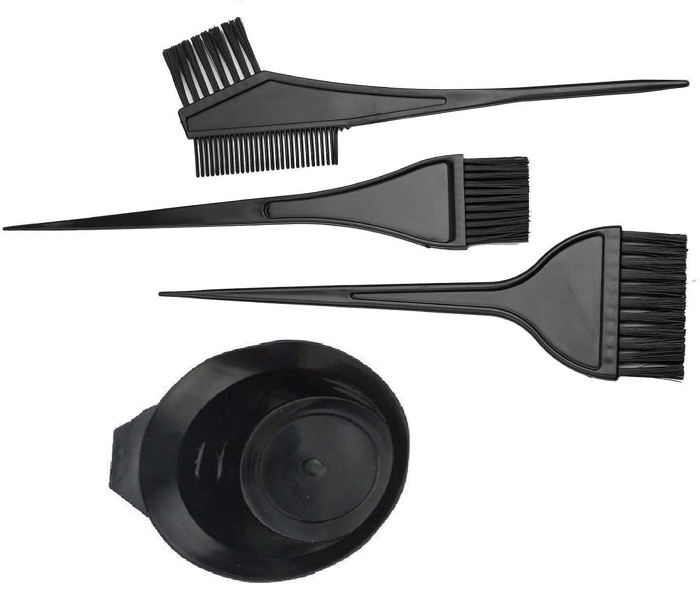 INAAYA 4-Piece Hair Coloring Kit - Professional Hair Dye Brush, Mixing Bowl & Comb Set for Salon-Quality At-Home Hair Color (Black) | Perfect for DIY Hair Coloring, Highlights, and Root Touch-Ups